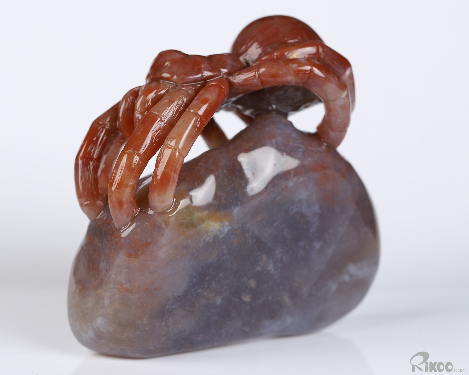 2.6″ Bloodstone Hand Carved Crystal Spider Sculpture, Crystal Healing