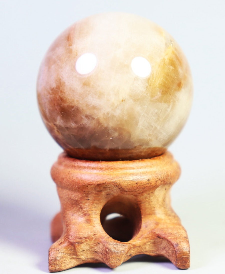 36mm Natural Polished Rutilated Quartz Crystal Sphere Ball Healing/Stand