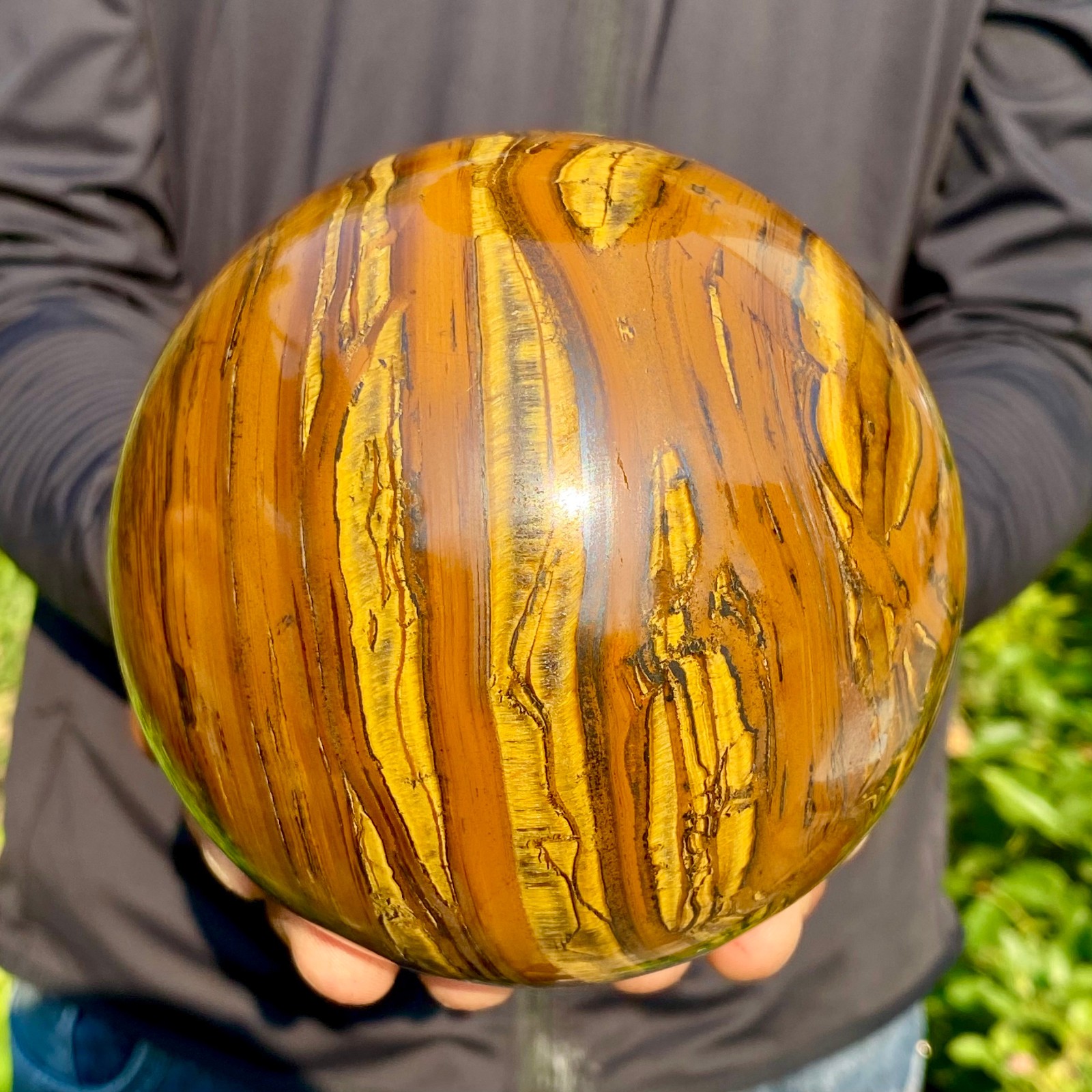 4.98LB Large Natural Tiger Eye Stone Crystal Ball Quartz Healing Sphere Décor