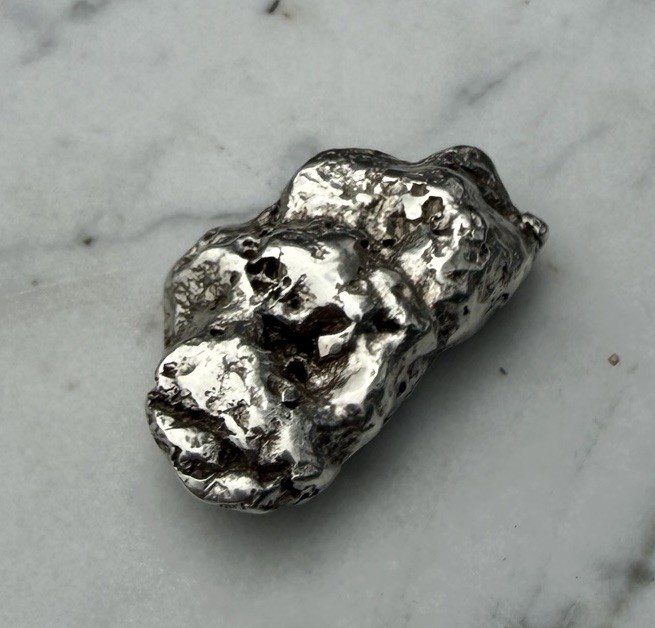 35.7 G. Seller Made Sculpted .900 Fine Silver Nugget Native Silver Replica 1 OZT