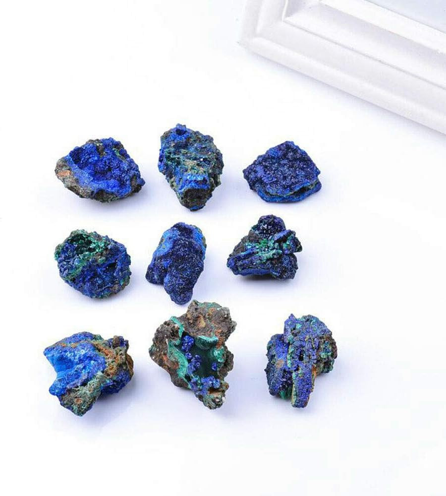 Wixine 1Pcs Natural Azurite Malachite Crystal Mineral Specimen Healing Stone