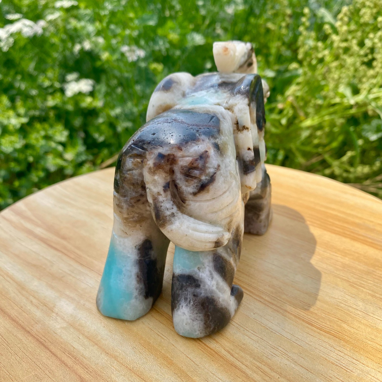 1.76LB Natural Amazonite beautiful handmade carved Amazon spiritual ornament