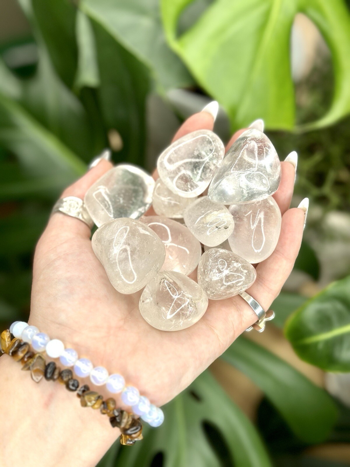 Clear Quartz Tumbled Crystal Stones, 1/2 inch to 2 inch, Grade AAA