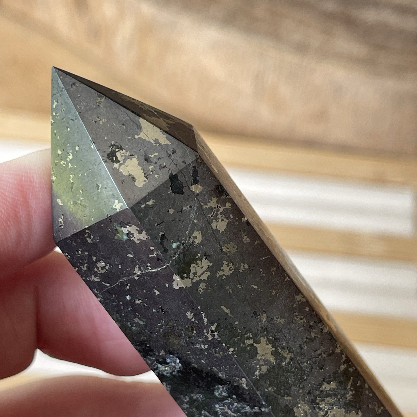 Apache Gold Tower, Healer’s Gold Pyrite magnetite Point – Black Natural Crystals