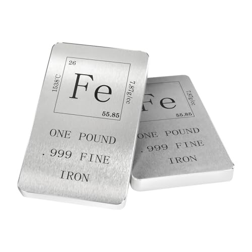 Pure Bar 1 Pound. 999 Fine Periodic Table Design Fe Element Ingot Iron