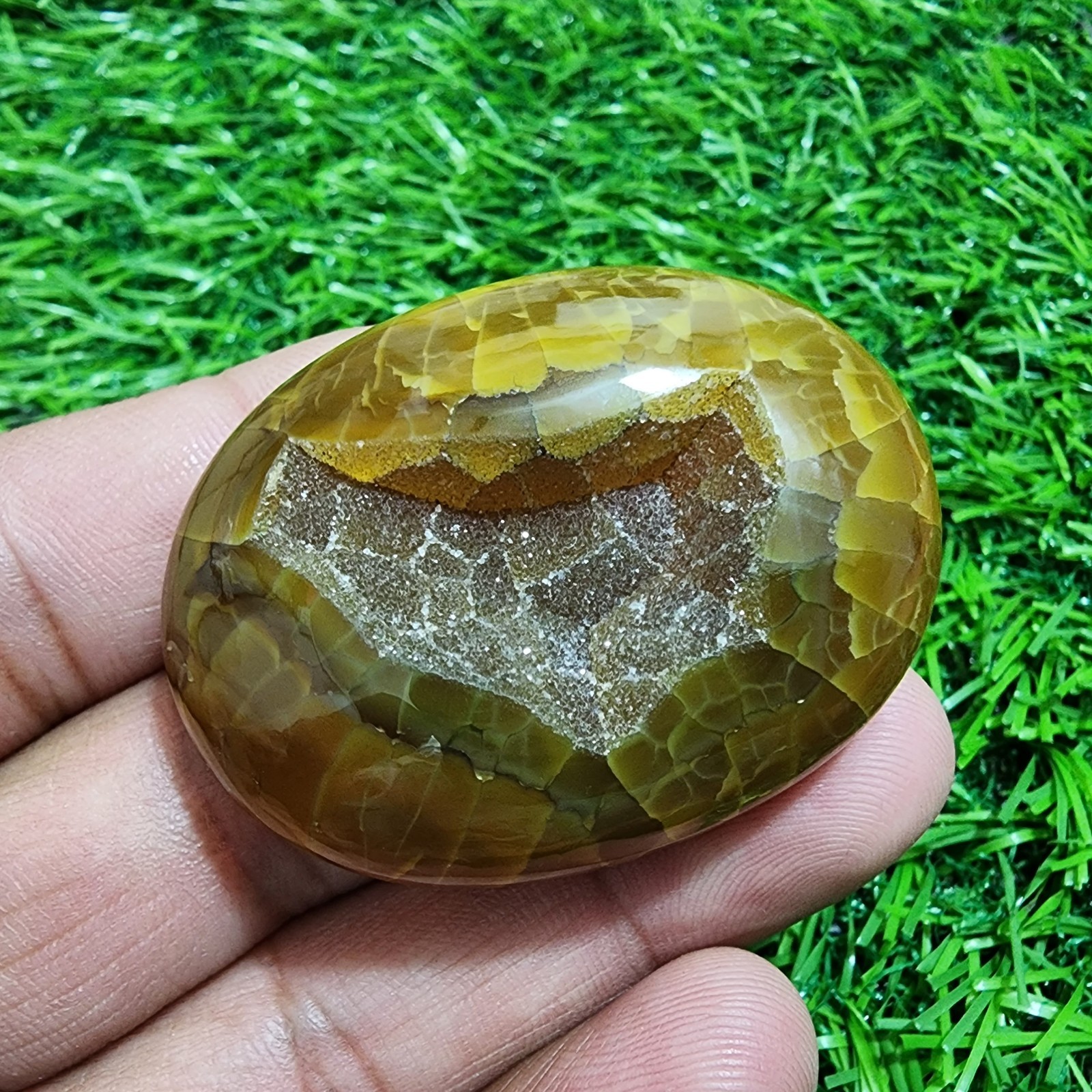 Fantastic Rare 222 Crt For Jewelry Window Druzy Agate Oval Shape Loose Gemstone