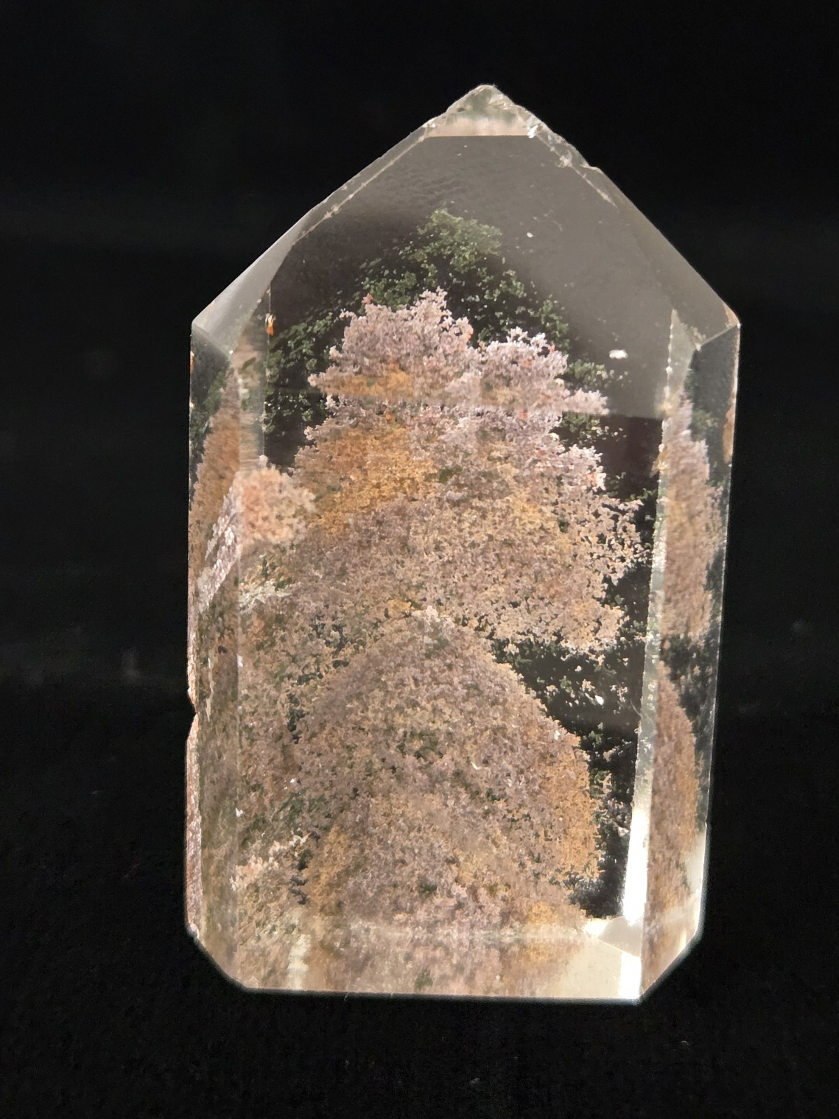 1 5/8″ Natural Polished Garden Quartz Tower Lodolite And Chlorite Phantoms