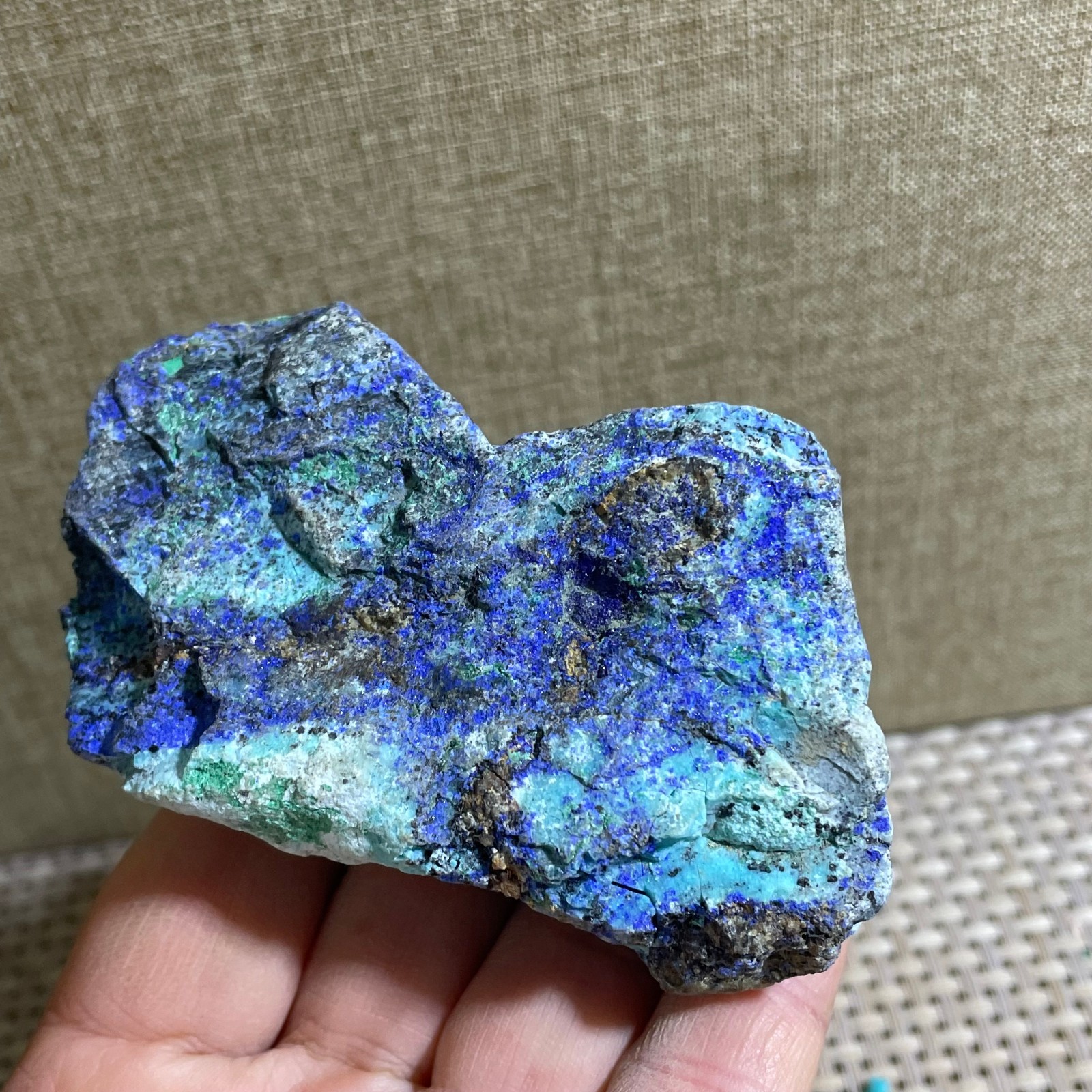 Restoration of Blue Copper Ore Quartz Crystal Mineral Samples 153g