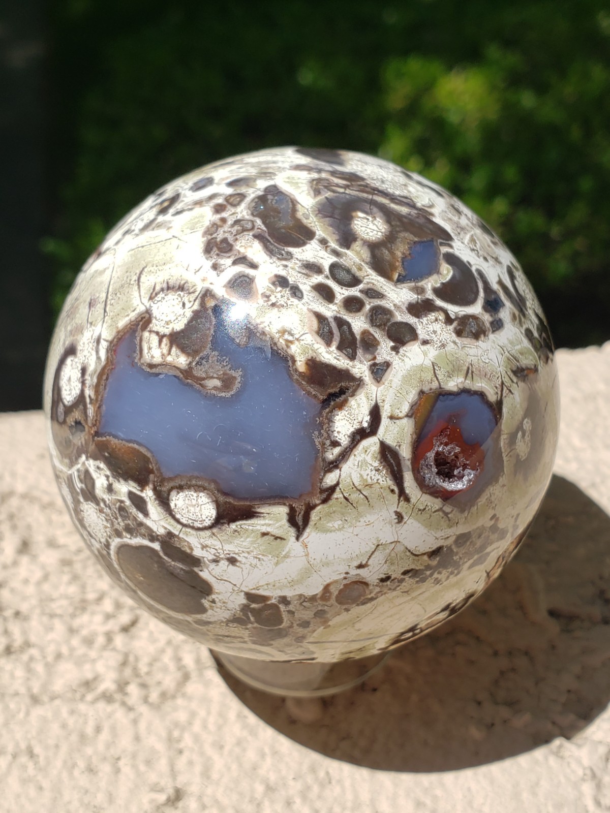 2.8″ Money Agate UV Crystal Druzy Sphere Orb Ball, 448g or 1 lb