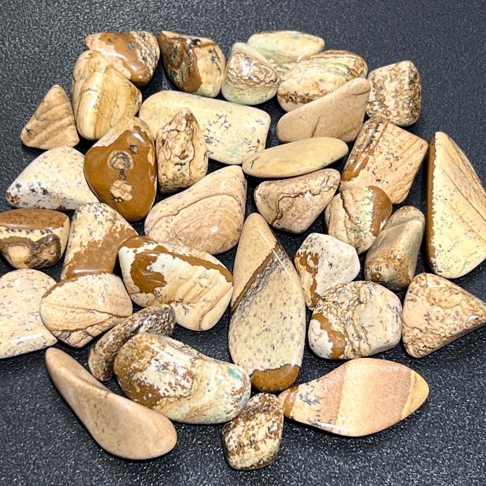 Picture Jasper Tumbled Stones (By The Piece Or Pound) Wholesale Bulk