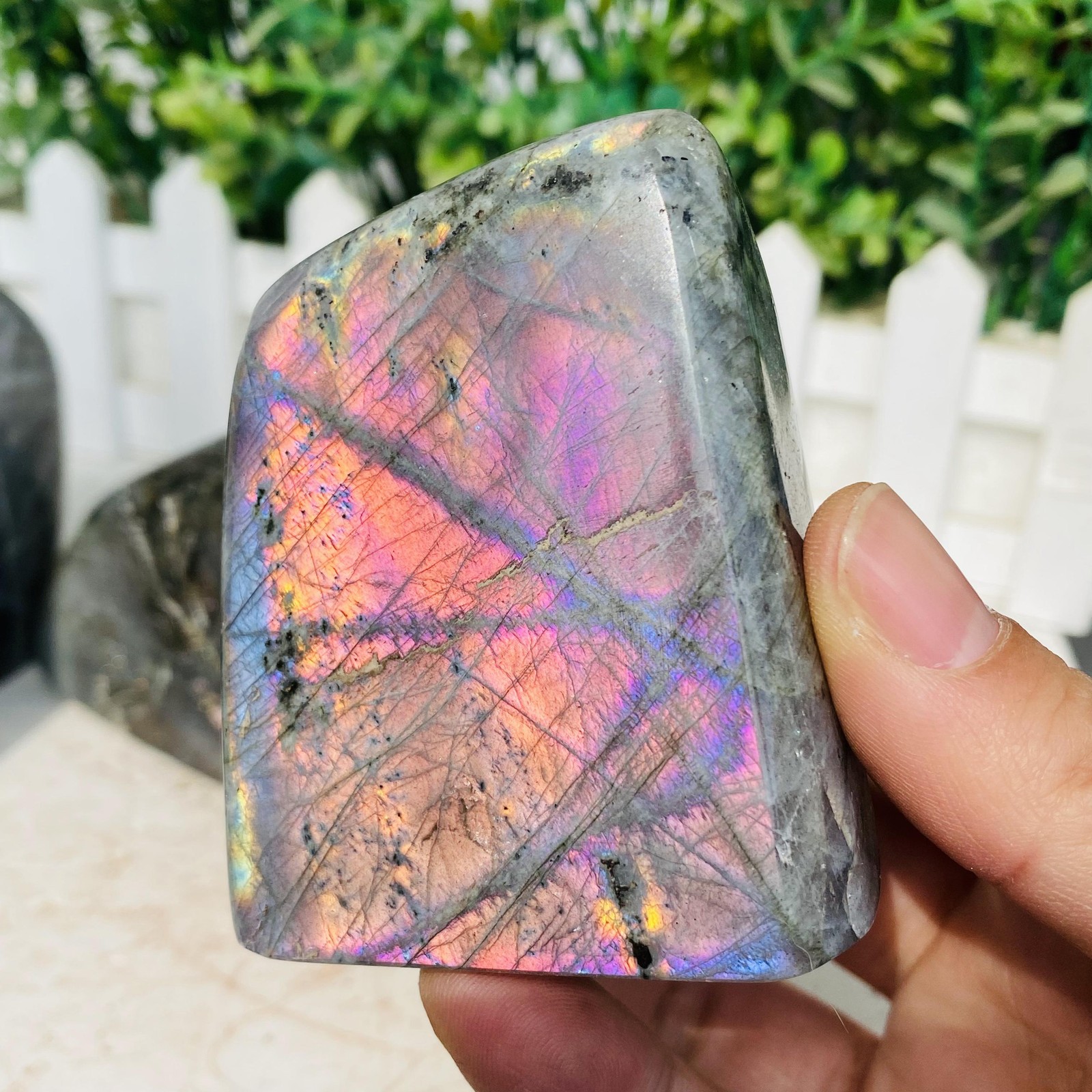 Natural Purple Labradorite Quartz Crystal Freeform Mineral Specimen 1380g