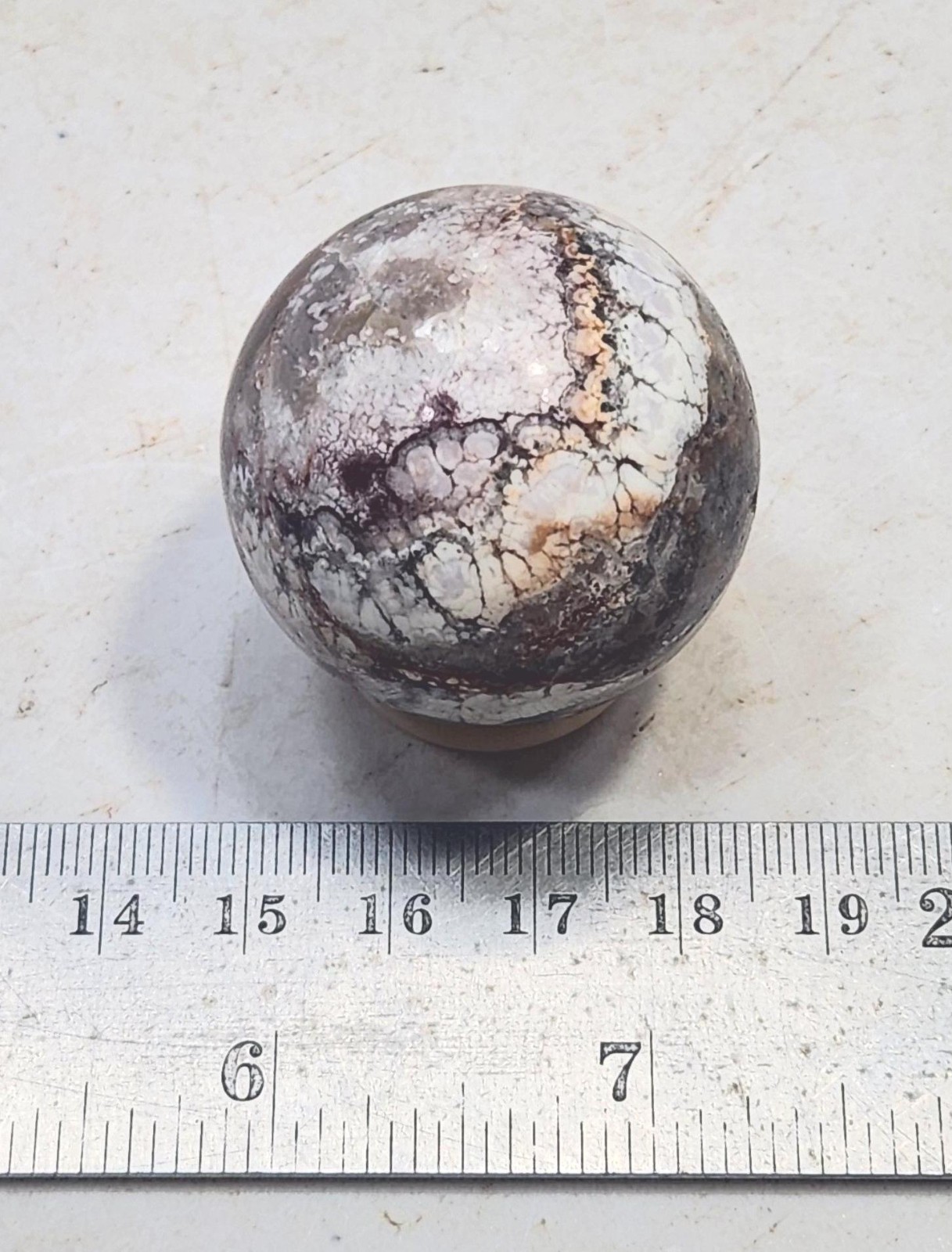 Fluorescent McCracken Mine Fluorite 38mm Sphere for UV Collection 6518