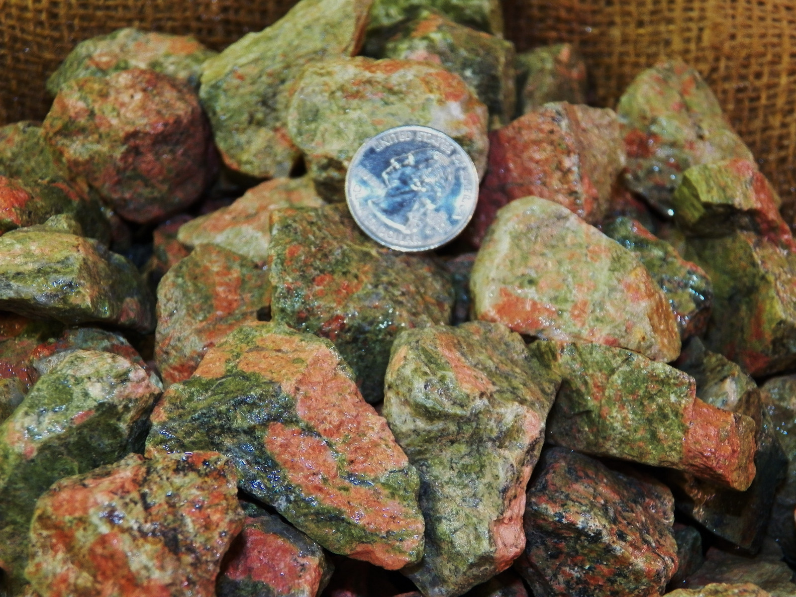 2000 Carat Lots of Unakite Rough – Plus a FREE Faceted Gemstone
