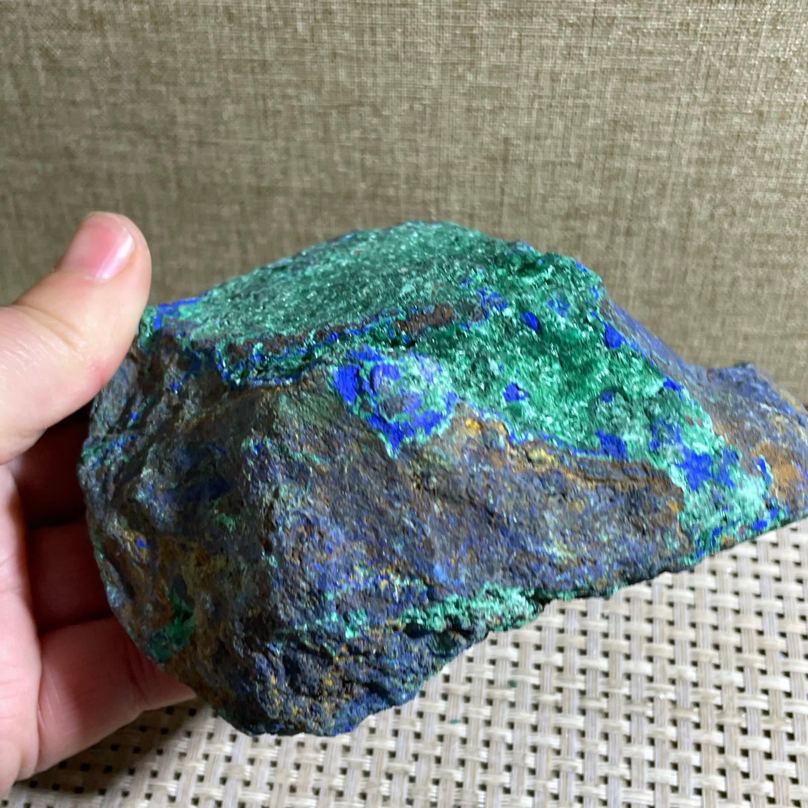 Restoration of Blue Copper Ore Quartz Crystal Mineral Samples 663g