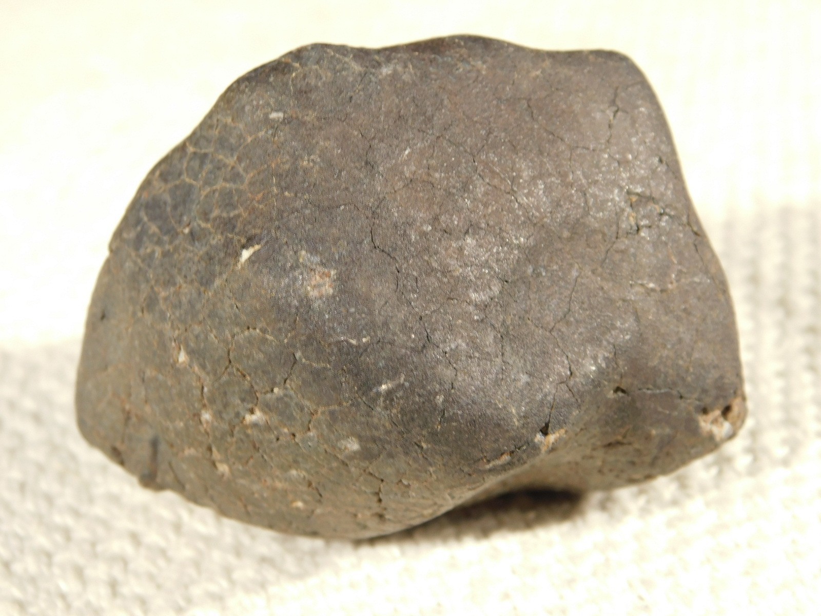 H6 Stony METEORITE Regmaglypts DARK Fusion Crust and Contraction CRACKS! 155gr