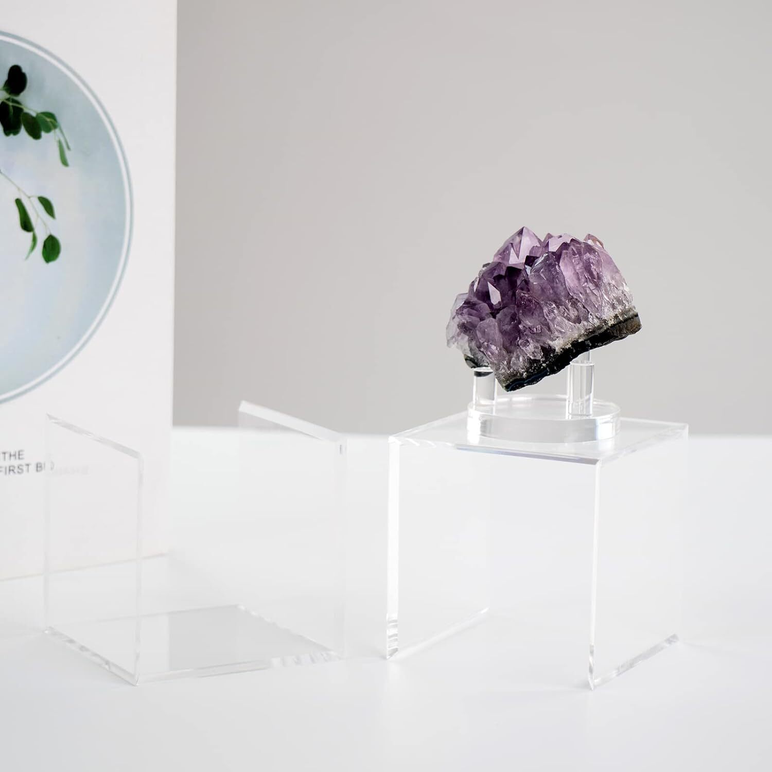 Kcgani Clear Acrylic Geodes Rocks 3 Pegs Display Easel Stands Support