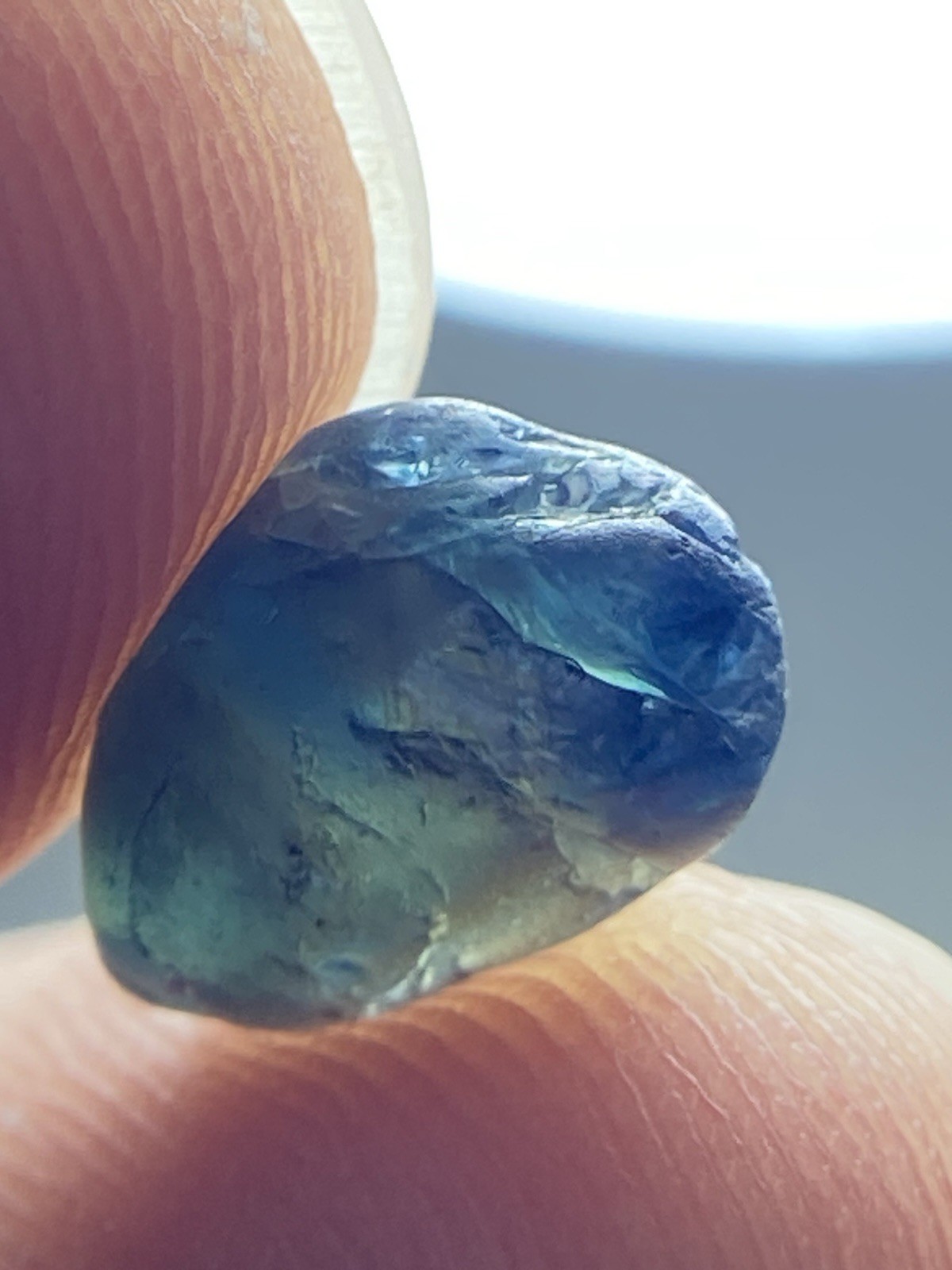3.75 Carats Amazing Facet Grade Blue Teal Sapphire Rough Piece@Madagascar
