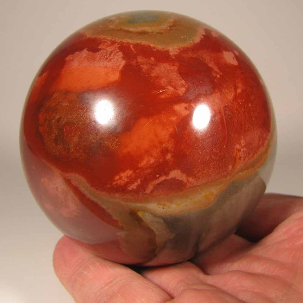 3″ POLYCHROME JASPER Gemstone Sphere w/ Stand – Madagascar – 76mm – 1.3 lbs.