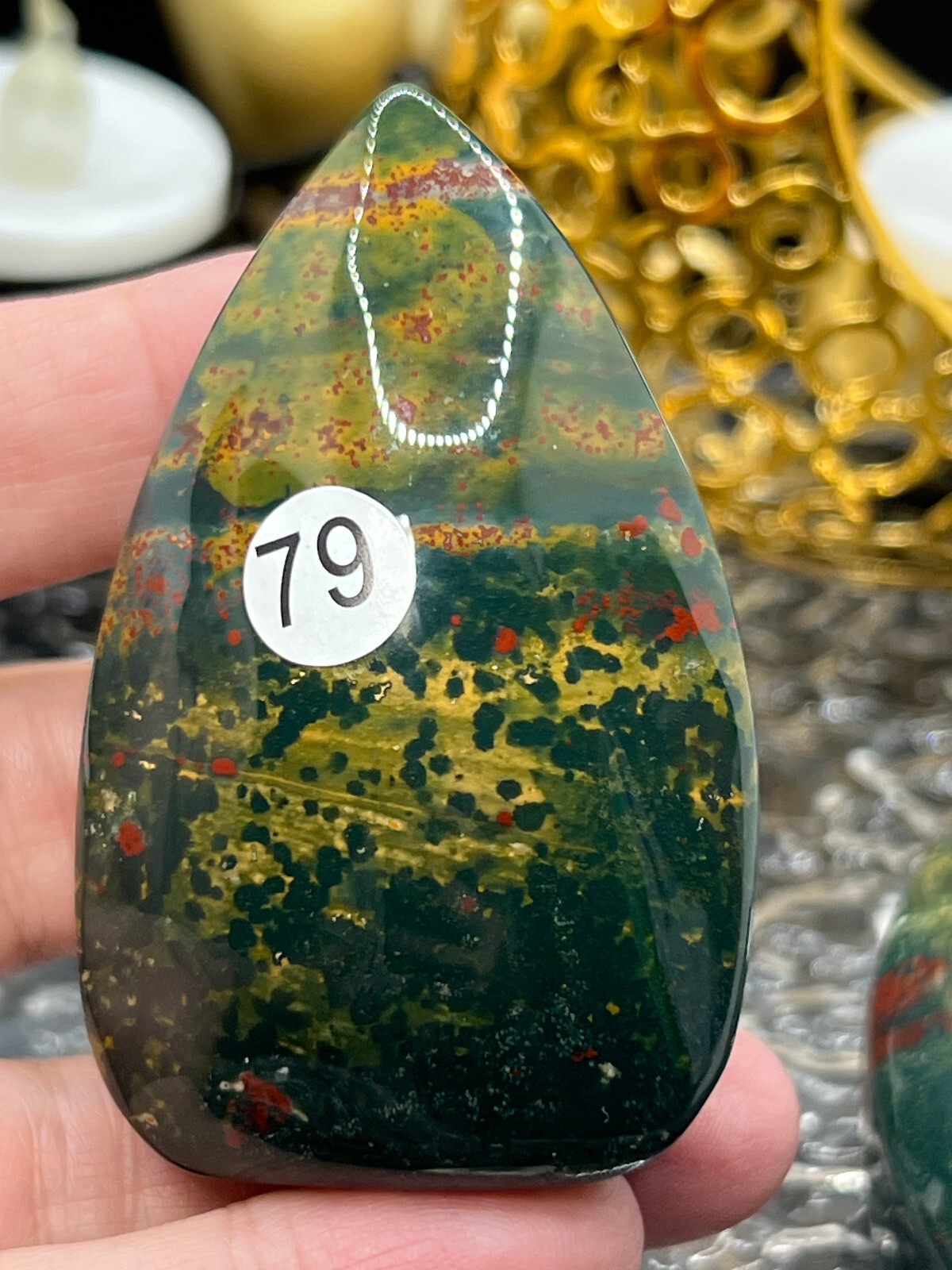 Natural Colorful Ocean Jasper freeform Flame Tear HQ High Polish L@@K Free ship