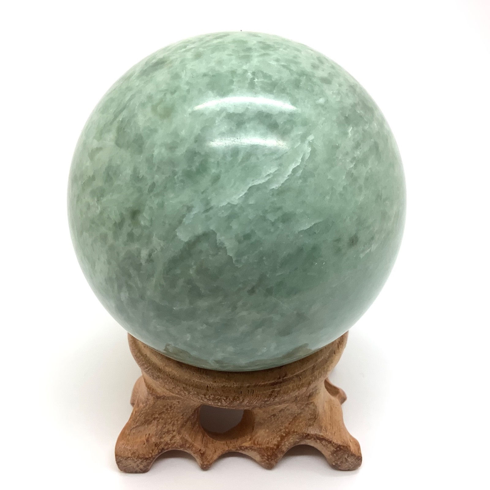 Siberian Jade Sphere 64mm Green Jadeite Jade Stone Ball Polar Urals Siberia 464g