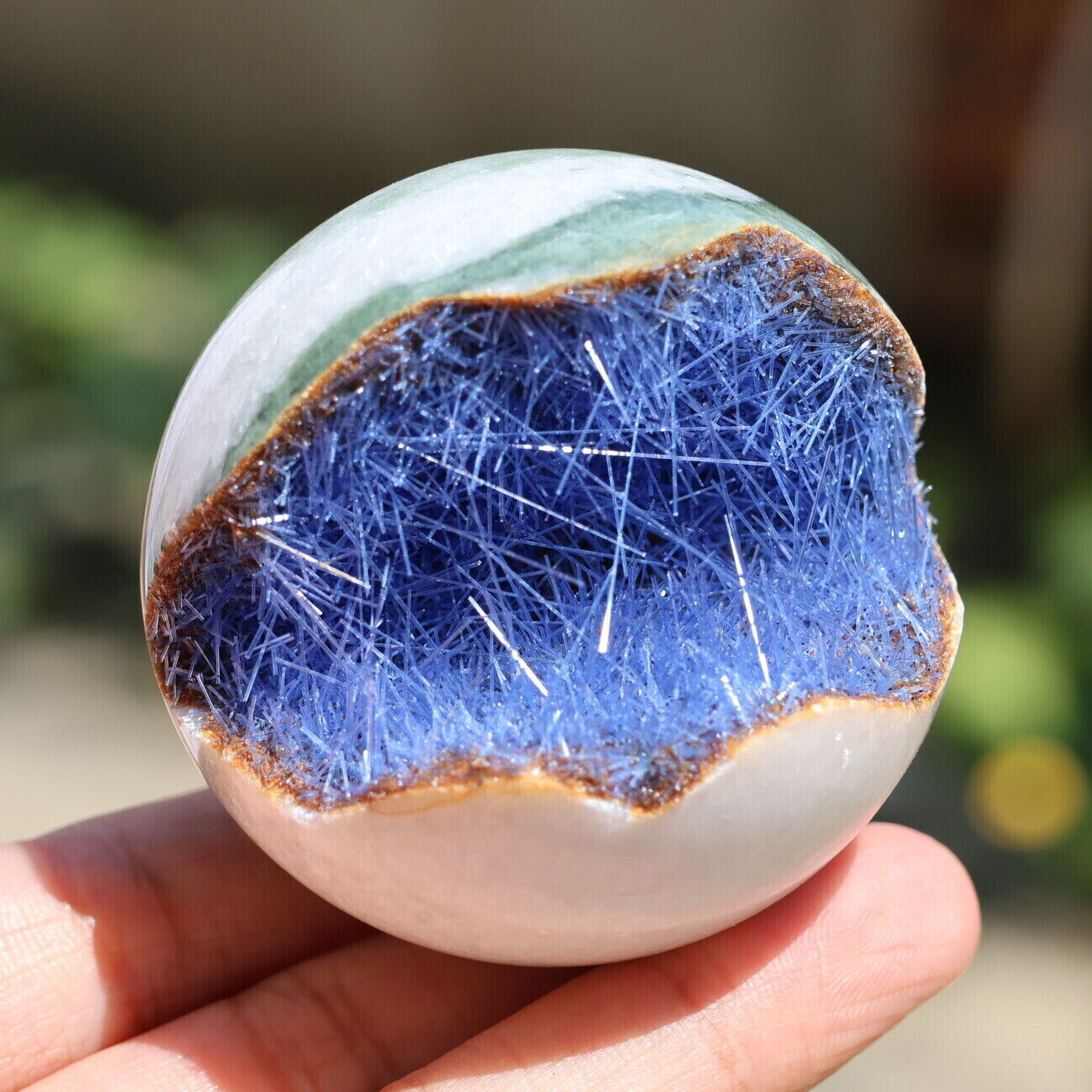 Blue Natural Goethite Crystal Quartz Energy Ore Healing Mineral Specimen