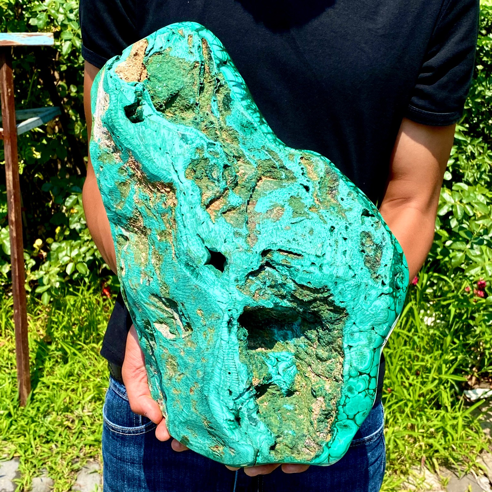 59.39LB Natural chrysocolla/Malachite transparent cluster rough mineral sample