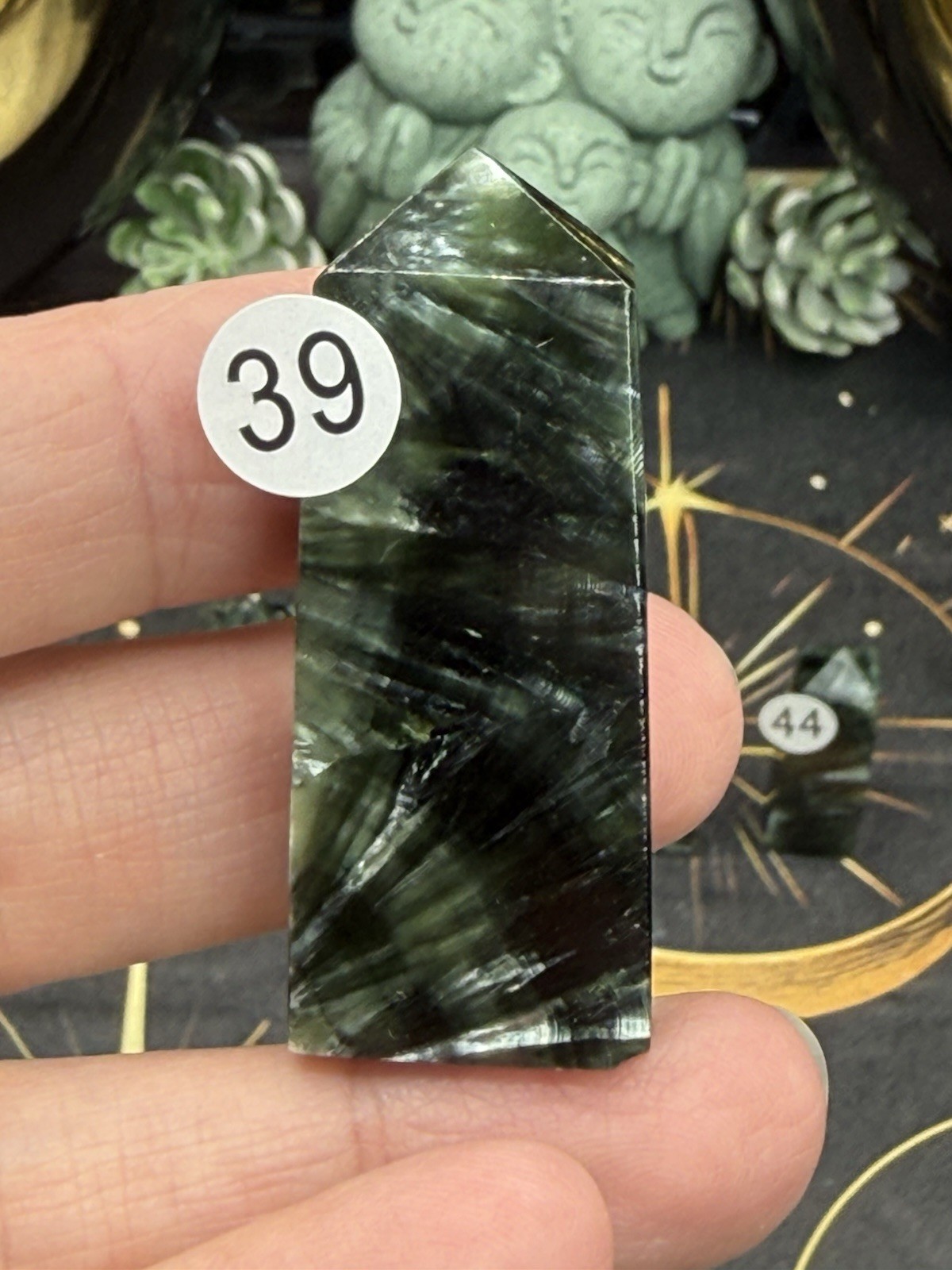 Natural Seraphinte Mini 4-sided points great patterns on these Free shipping