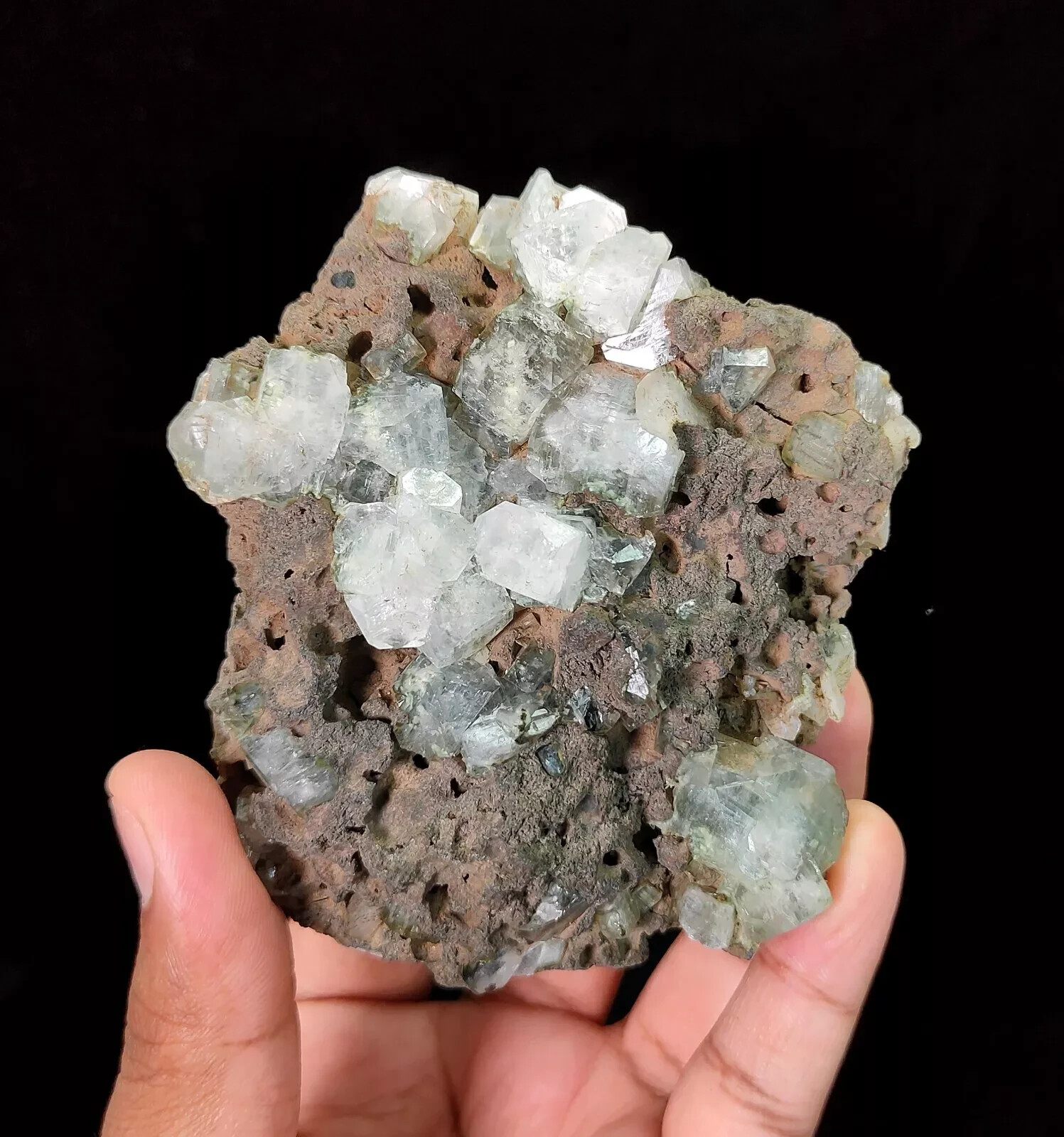 300g Natural Apophyllite Cubes on Base Matrix Mineral Specimen