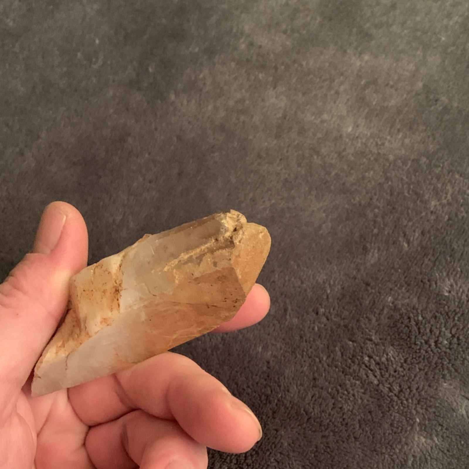 Brown and White Quartz Crystal Natural Point Specimen