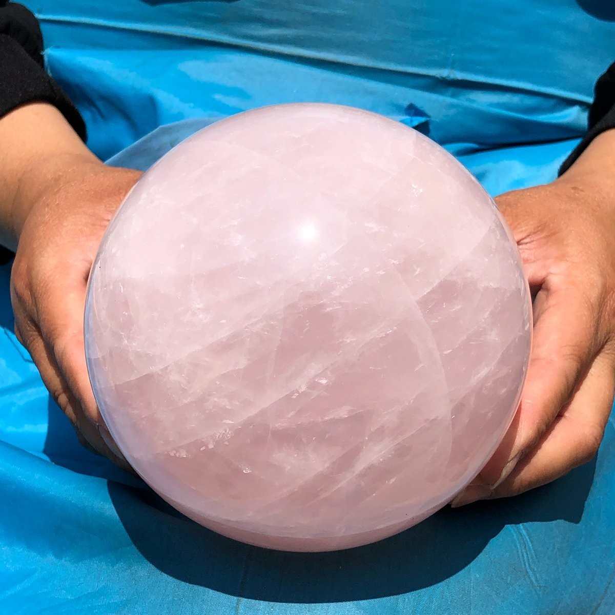 6.75LB Large Natural Pink Rose Quartz Sphere Crystal Ball Reiki Mineral Healing