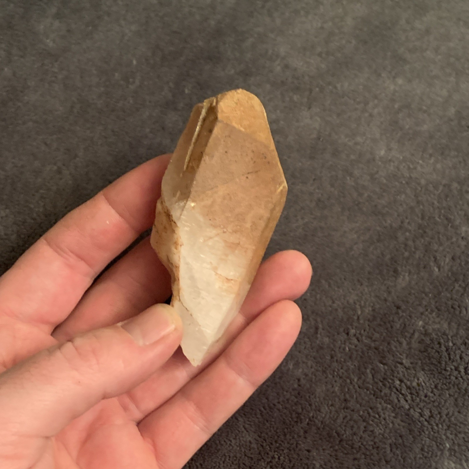 Brown and White Quartz Crystal Natural Point Specimen