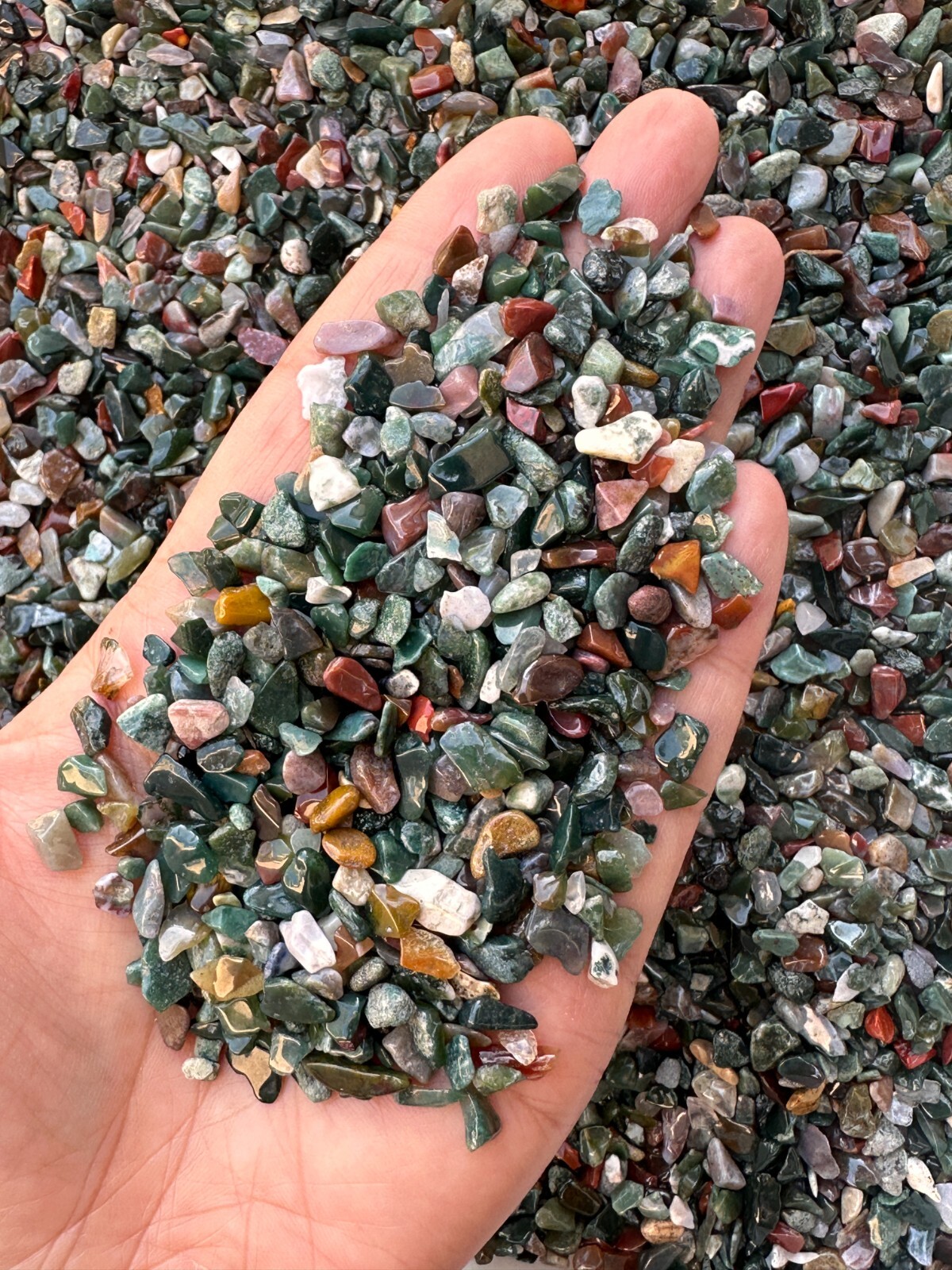 Fancy Jasper Semi Tumbled Gemstone Mini Chips 3 – 10 mm, Wholesale Bulk Lot