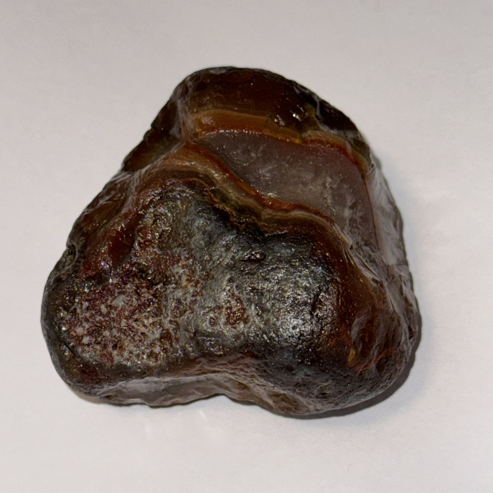 5.25 oz Lake Superior Agate with Limonite, Dark Husk With Frost