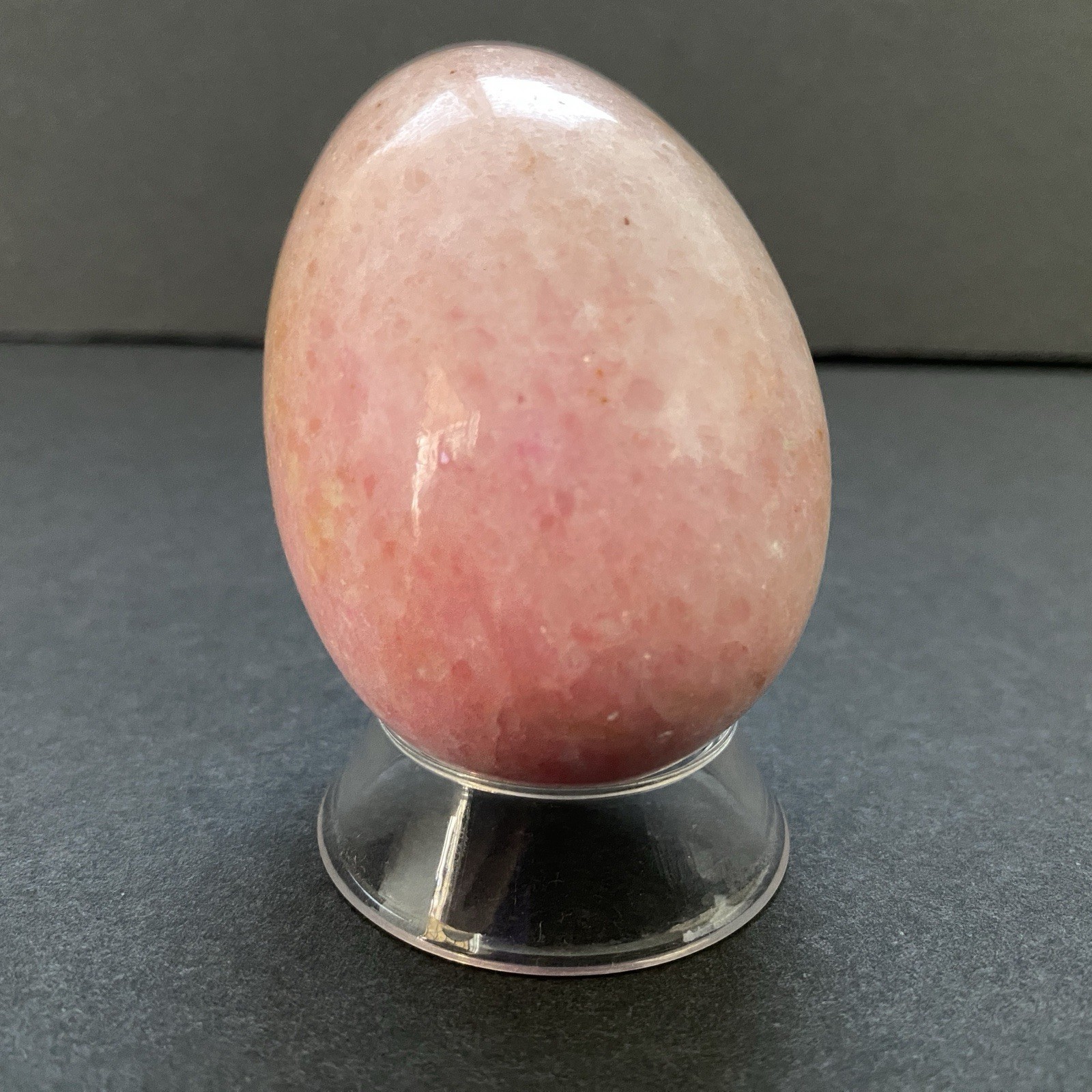 Natural Onyx Stone Egg With Stand Hand Polished Banded Agate Calcite Crystal