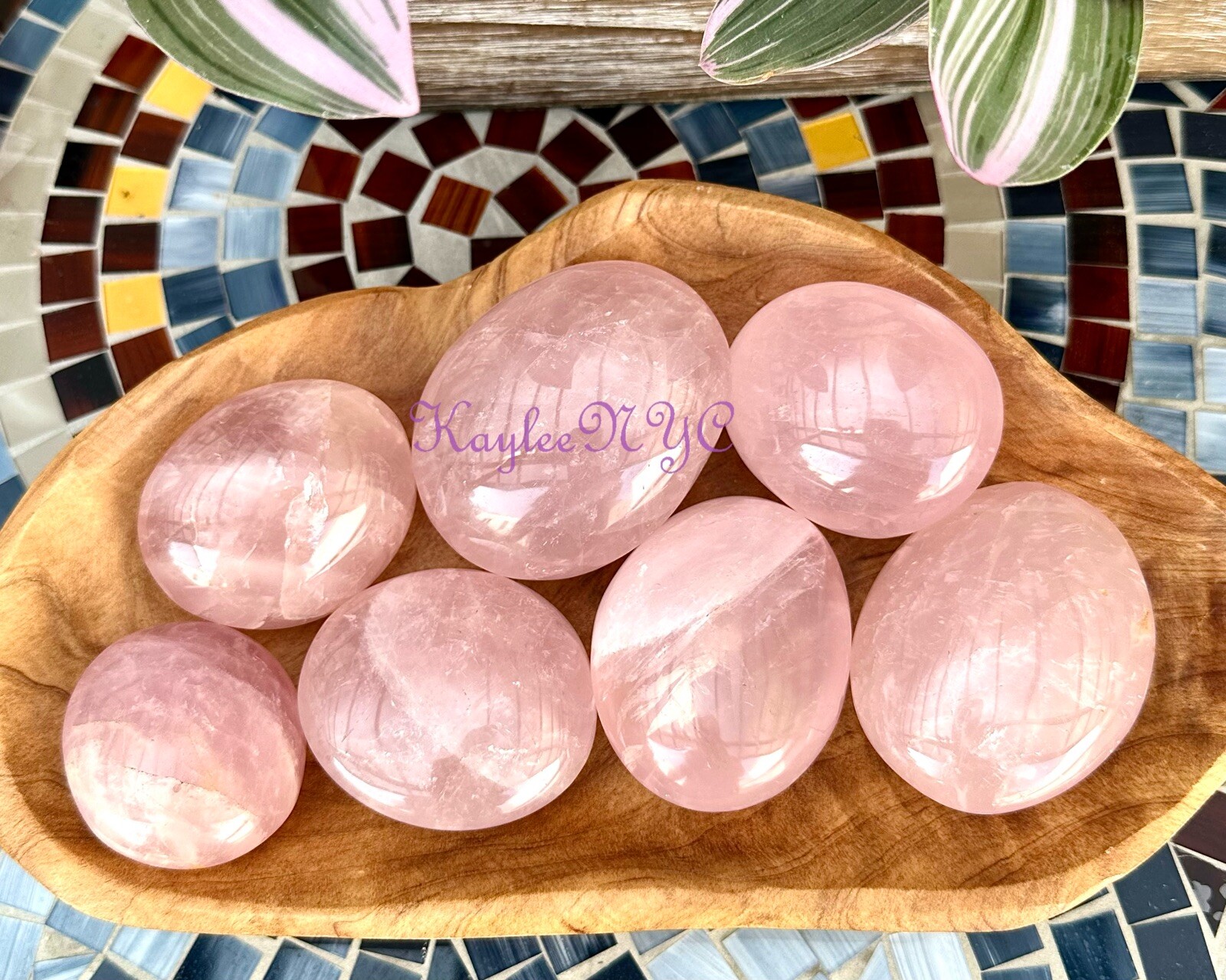 Wholesale Lot 2 Lbs Natural Rose Quartz Palm Stone Crystal Healing