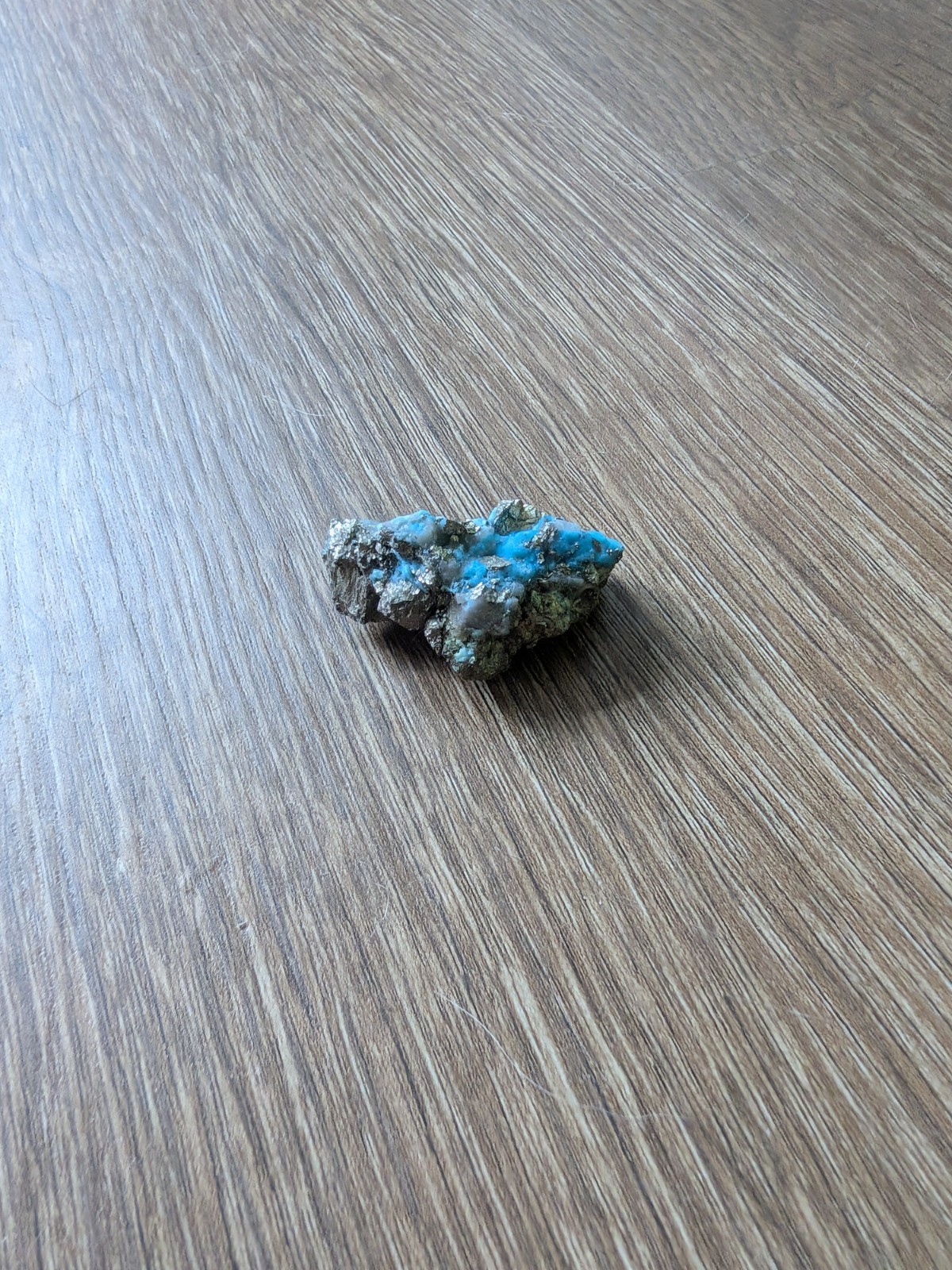 Persian Turquoise On Pyrite Crystal Cluster Rough Specimen Rock Matrix Display