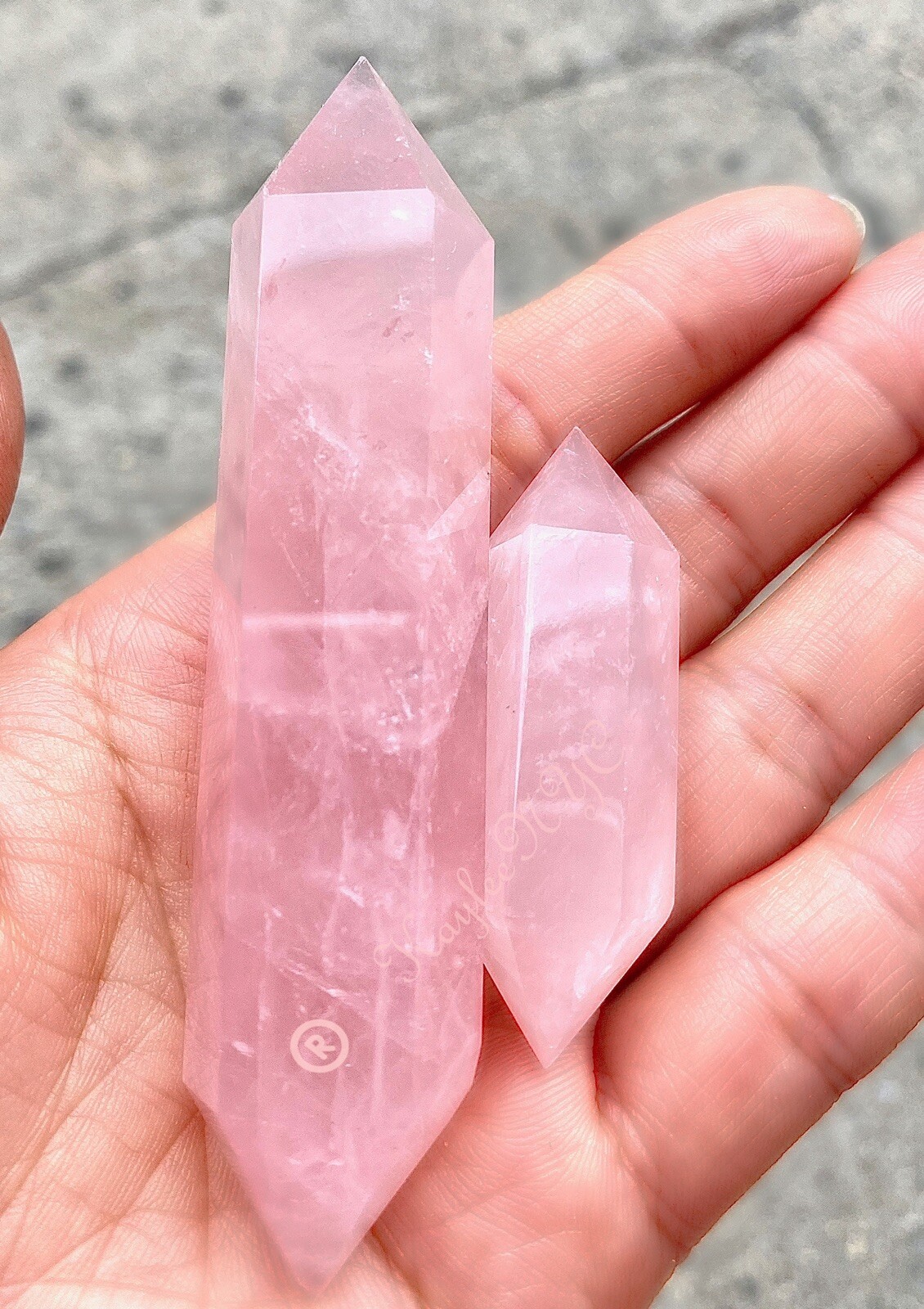 Wholesale Lot 1 Lb Natural Rose Quartz Double Terminated Point Crystal