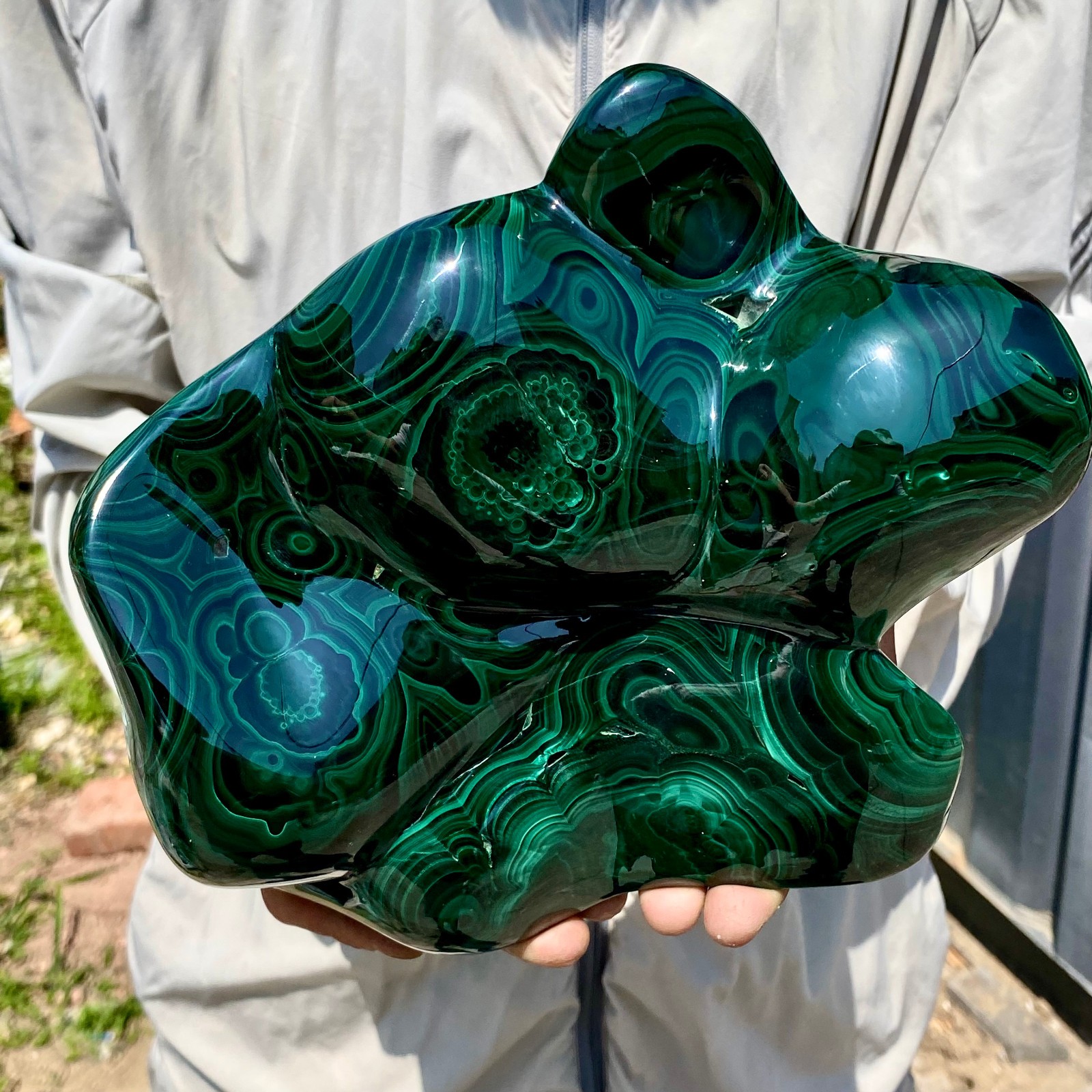 12.32LB Natural Polished Malachite Mineral freeform specimen Reiki Stone
