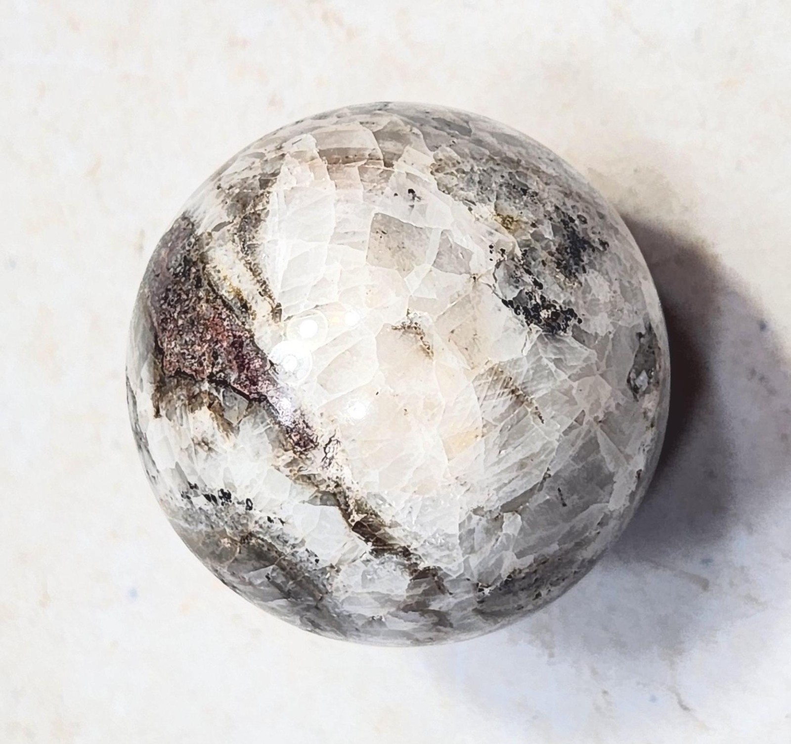 UV Willemite and Calcite 38mm AZ Sphere for Fluorescent Collection or Study 6506