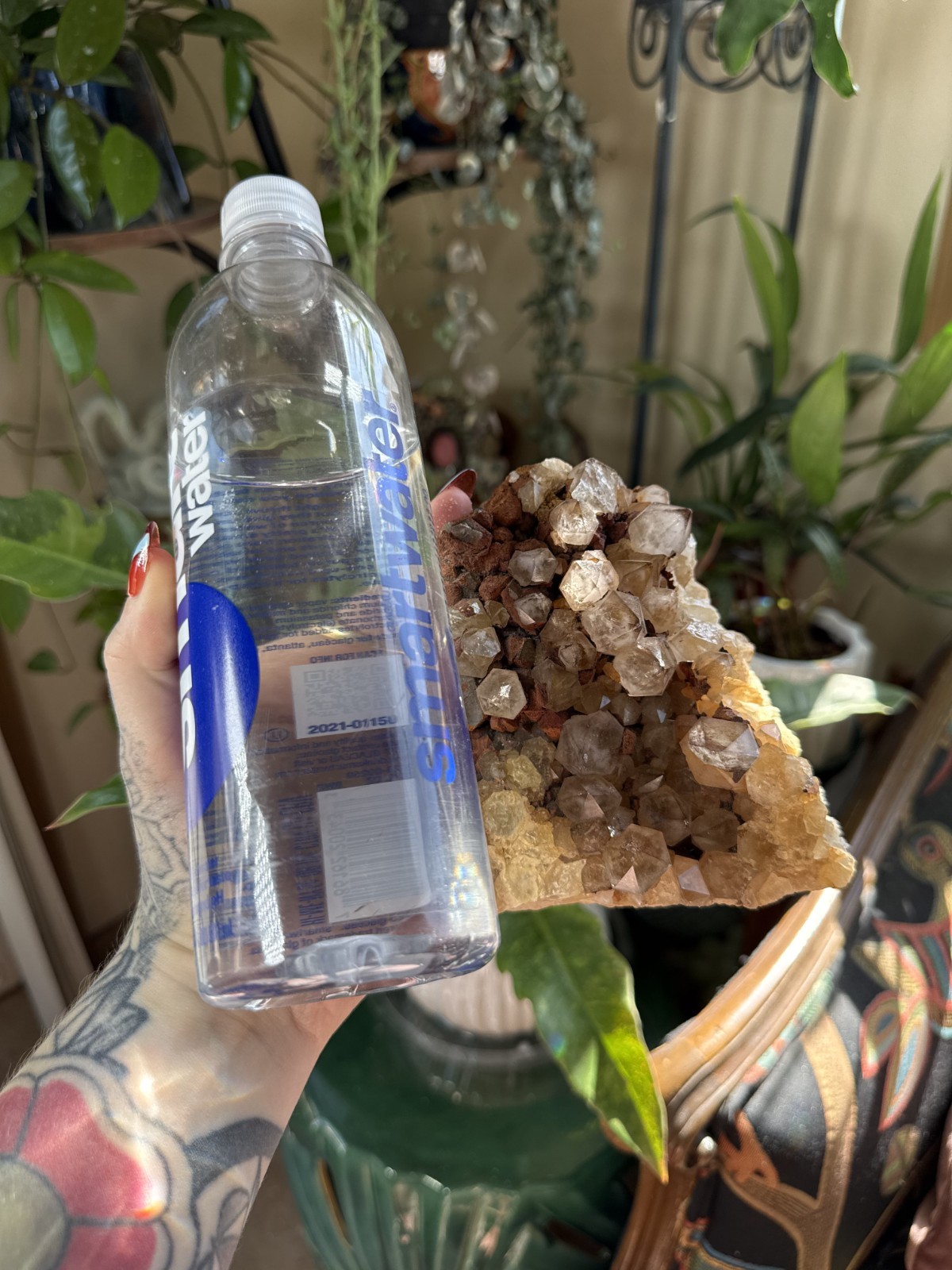 Large Smoky Quartz Crystal Cluster w/Limonite – Bulgaria – 2.45lbs