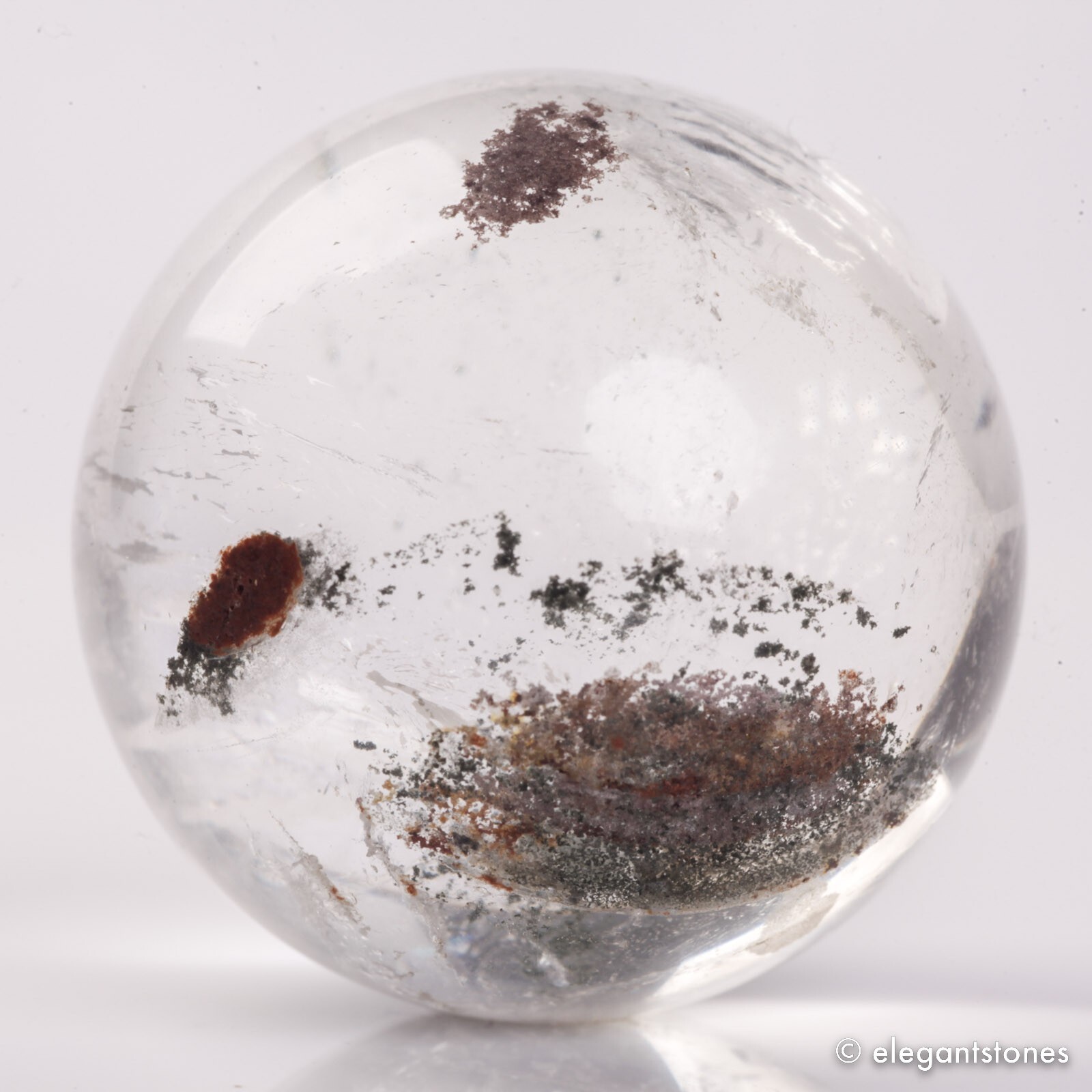 69g36mm Natural Garden/Phantom/Ghost/Lodolite Quartz Crystal Sphere Healing Ball