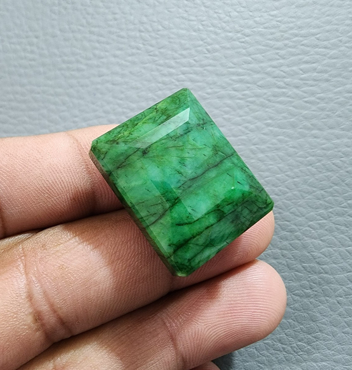Gorgeous A+ Green Brazilian Emerald Rectangle Shape Loose Gemstone Jewelry 75 Ct
