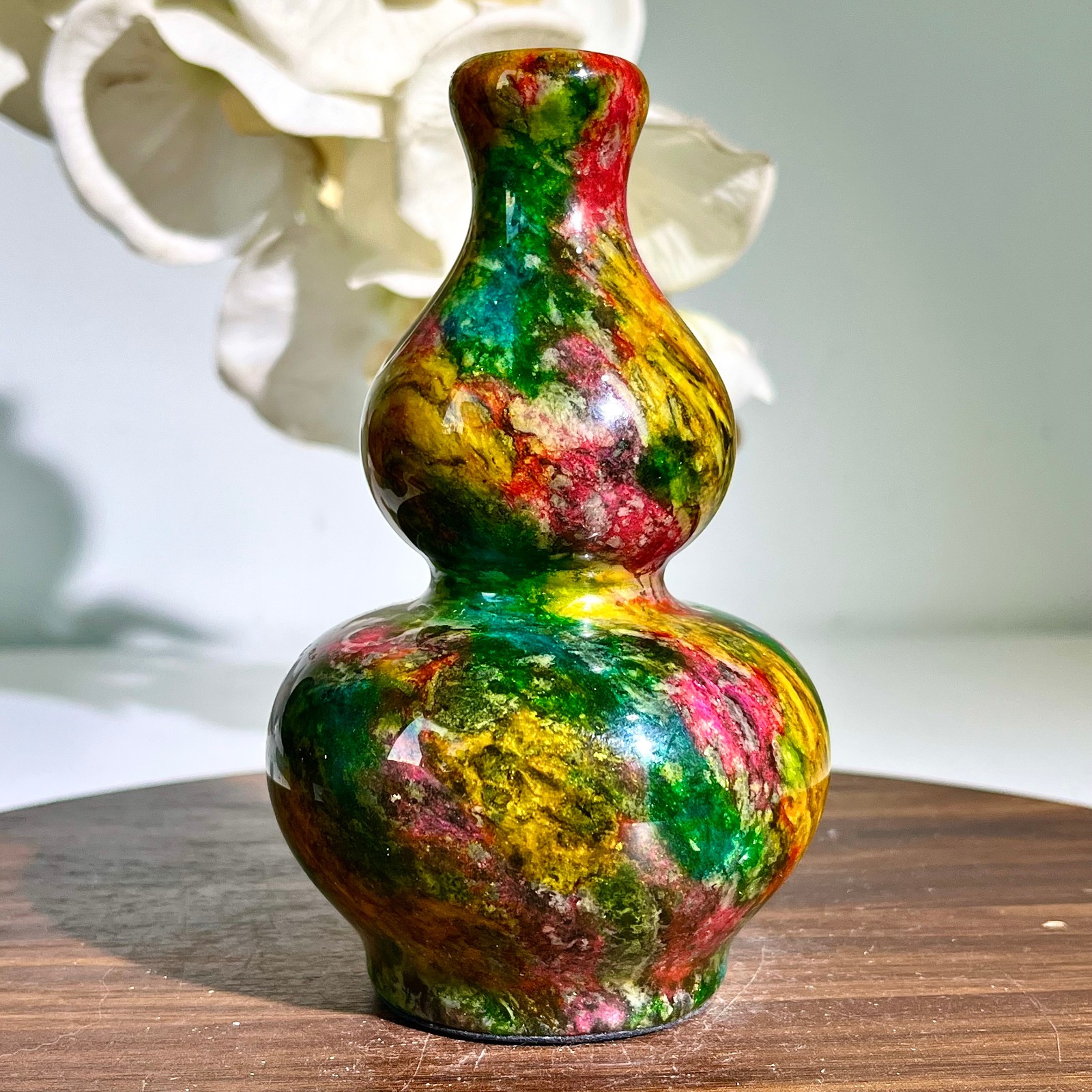 1.69LB Natural “Seven Colors Jade” vase specimen -Taiwan China