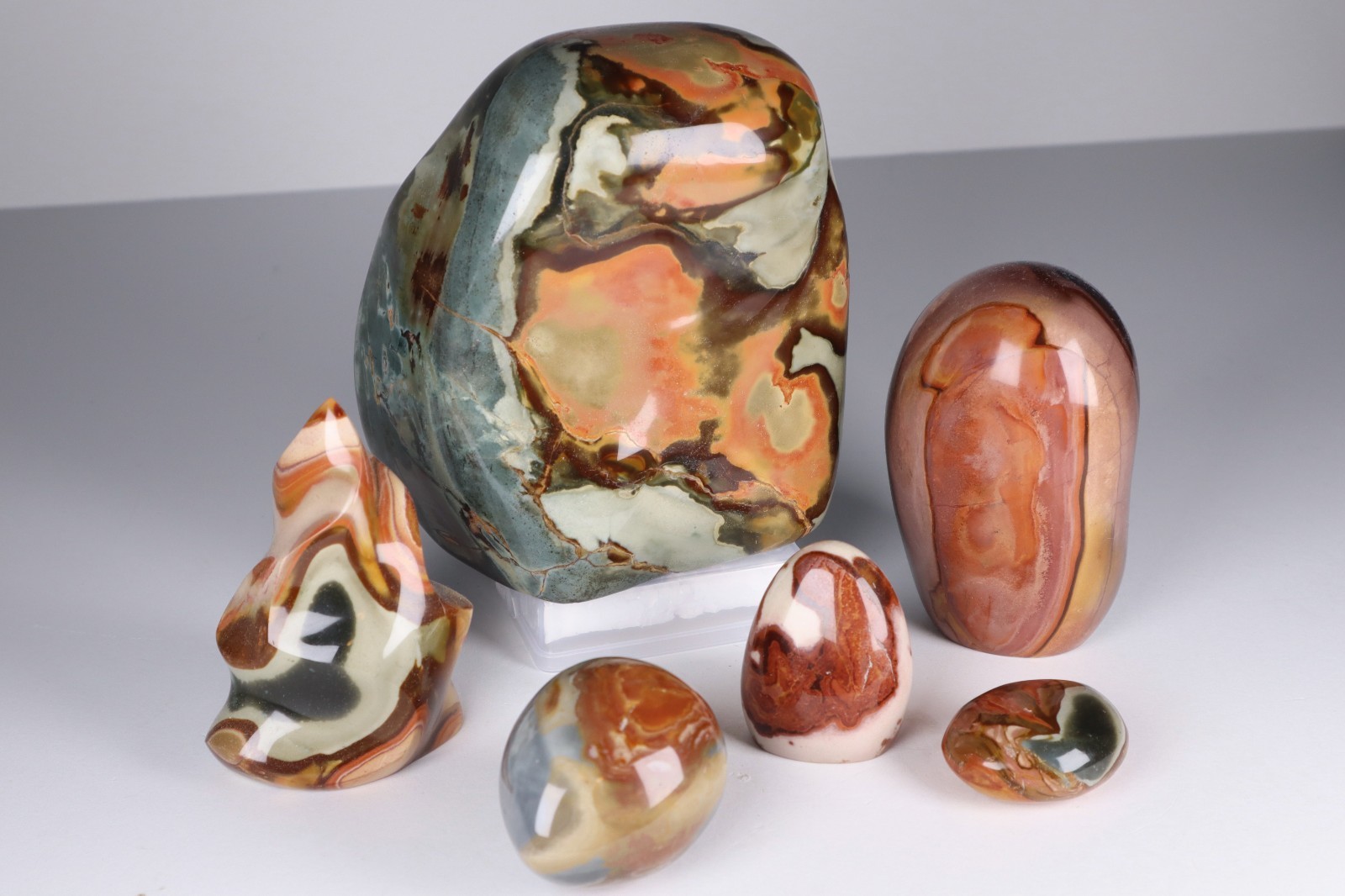 3.3kg POLYCHROME JASPER Freeforms Flames Palm Stones Crystal Collection bundle