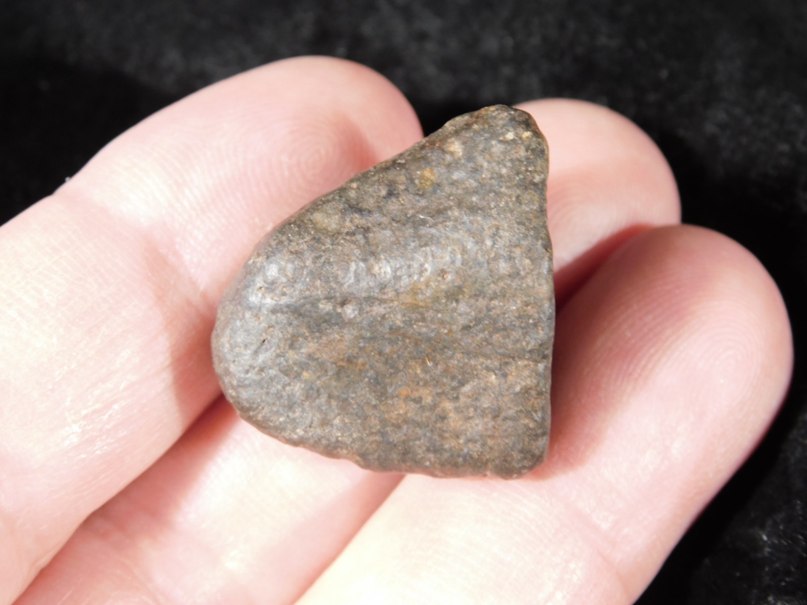 Small Stony METEORITE With Dark Fusion Crust 100% Natural Fell in Libya 15.4gr