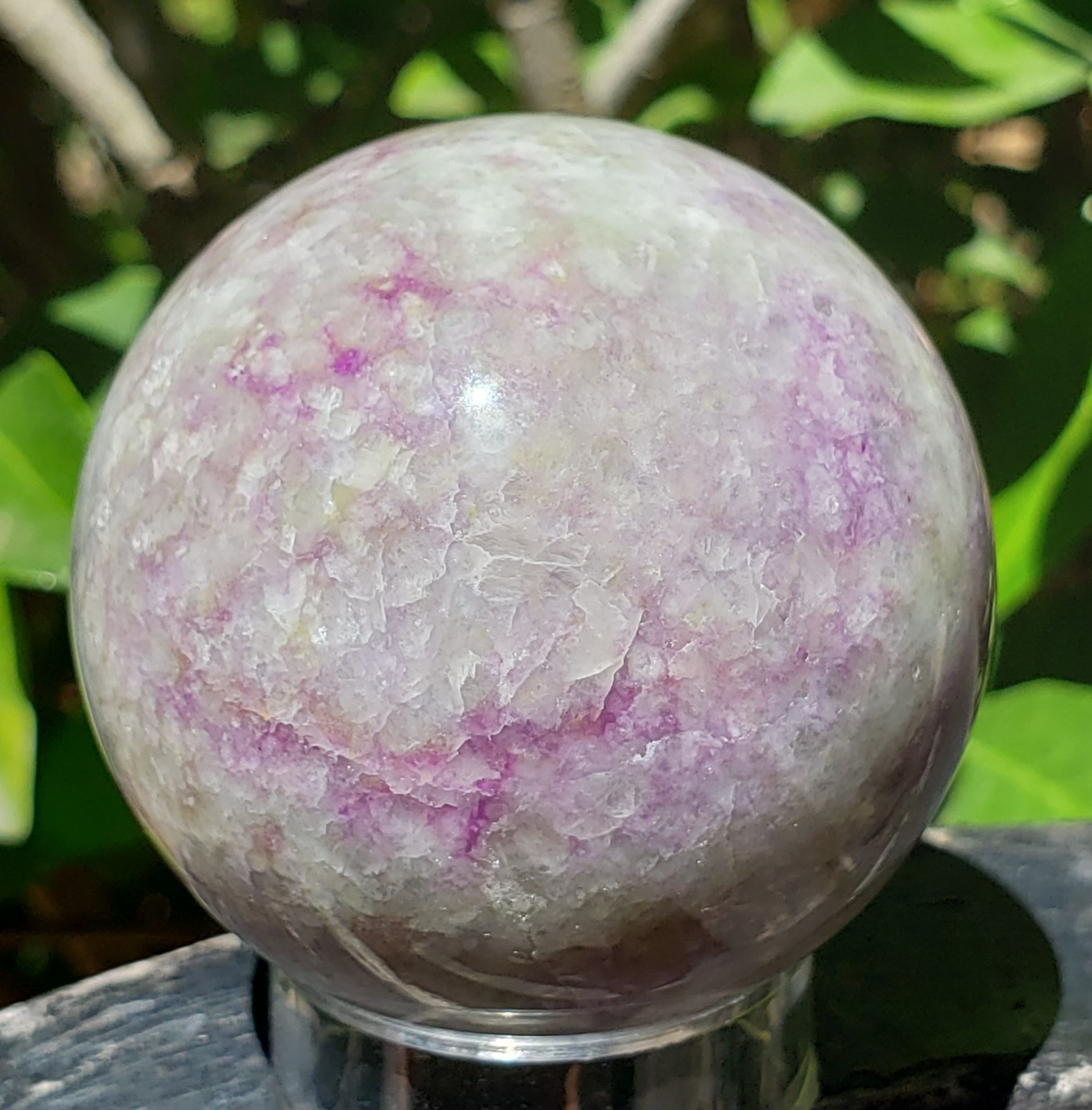 2″ Hackmanite Mineral Sphere Orb Ball STRONG UV, 181g or 6.38 oz