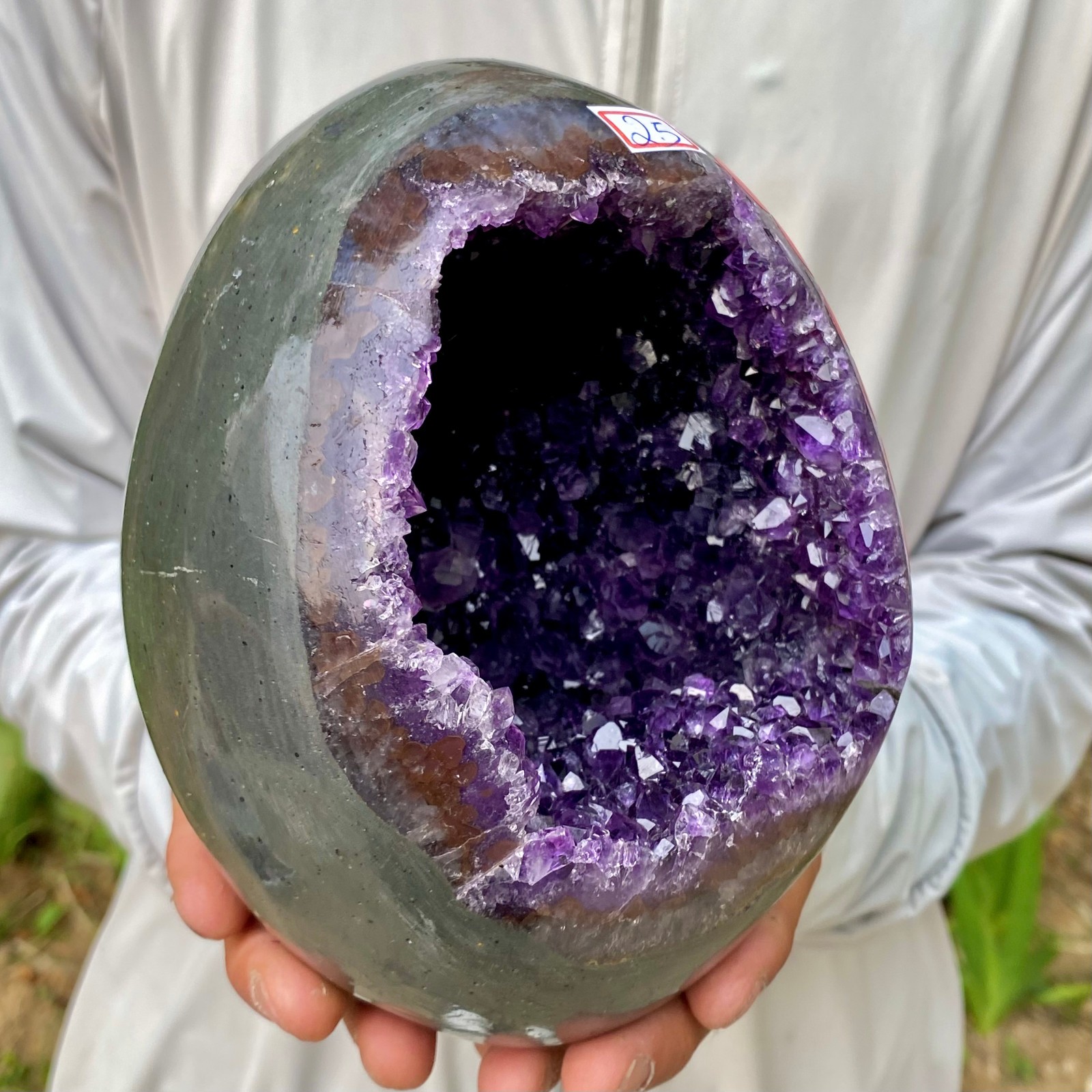 5.48LB Natural amethyst Dinosaur egg Quartz Crystal specimen healing