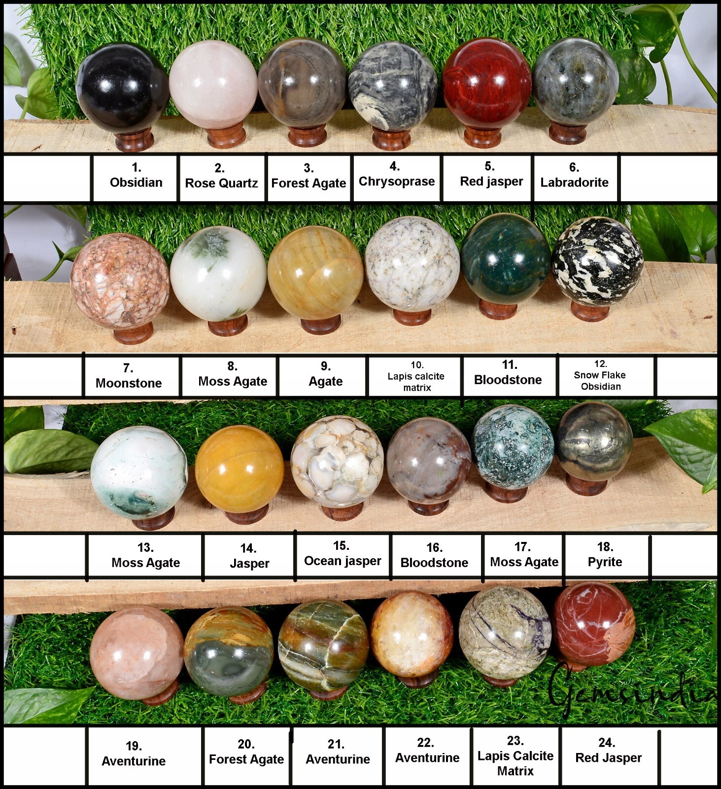 6.4 Kg/24 Pcs Natural Untreated Bi Color Multi Gems Huge Sphere Wholesale Lot