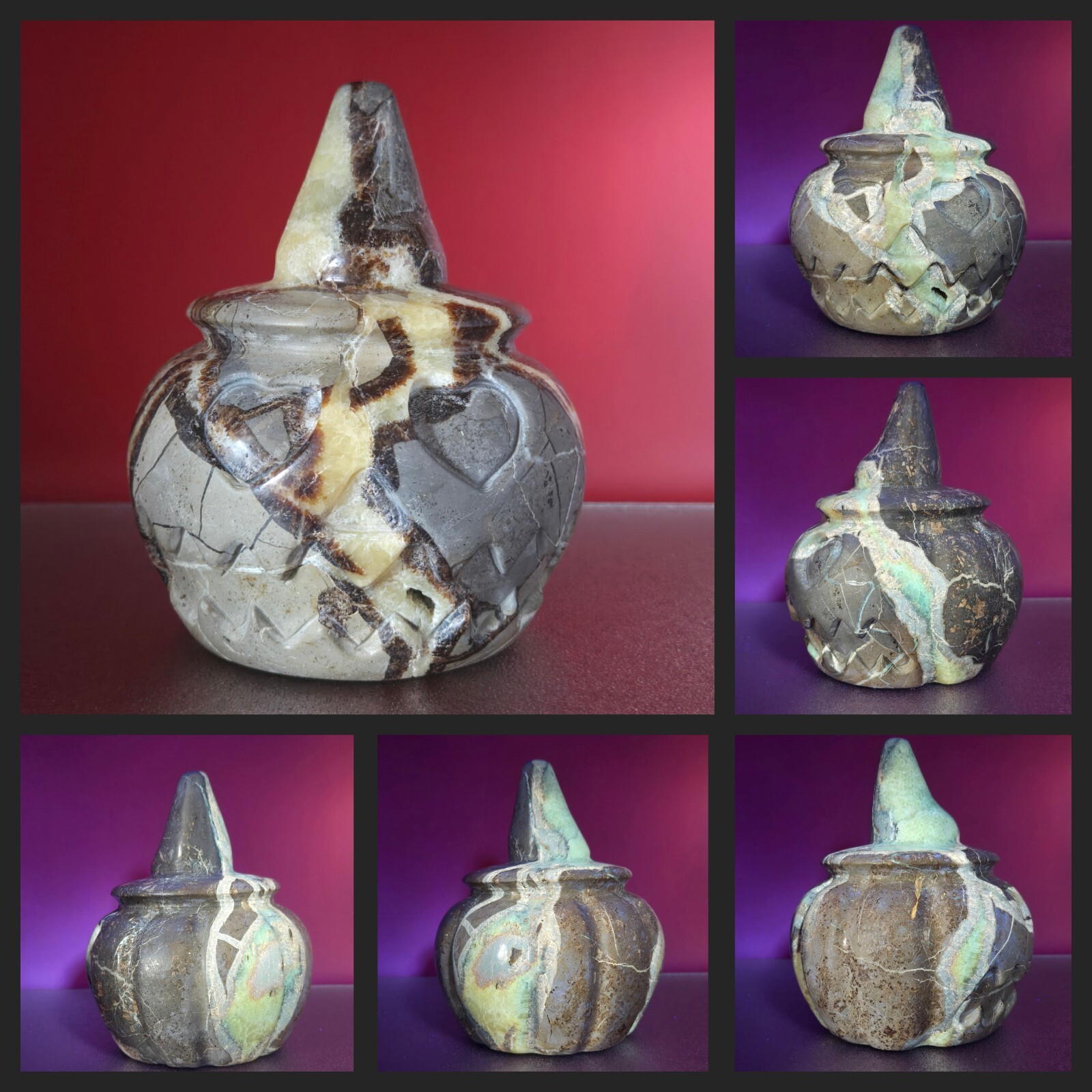 Natural Dragon Septarian Pumpkin Quartz Crystal UV Reactive Reiki Healing 5+LB
