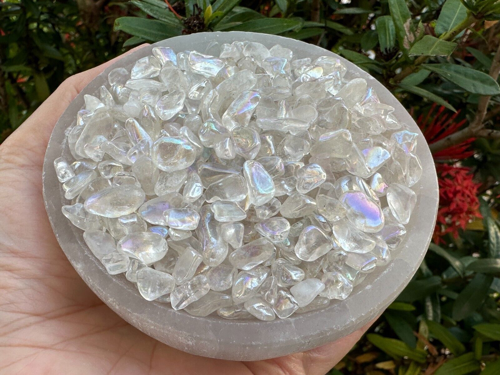 Grade A++ Angel Aura Crystal Semi Tumbled Gemstone Mini Chips 4 – 10 mm,Bulk Lot